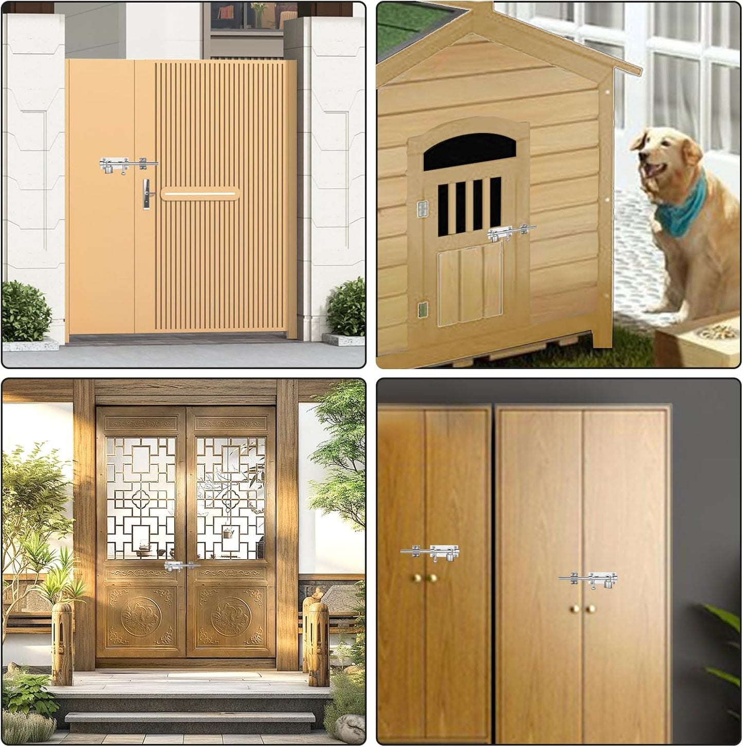 8 Inch Stainless Steel Slide Bolt Latch for Windows, Warehouses, Fences, and Gates - Barrel Bolt Slide Lock