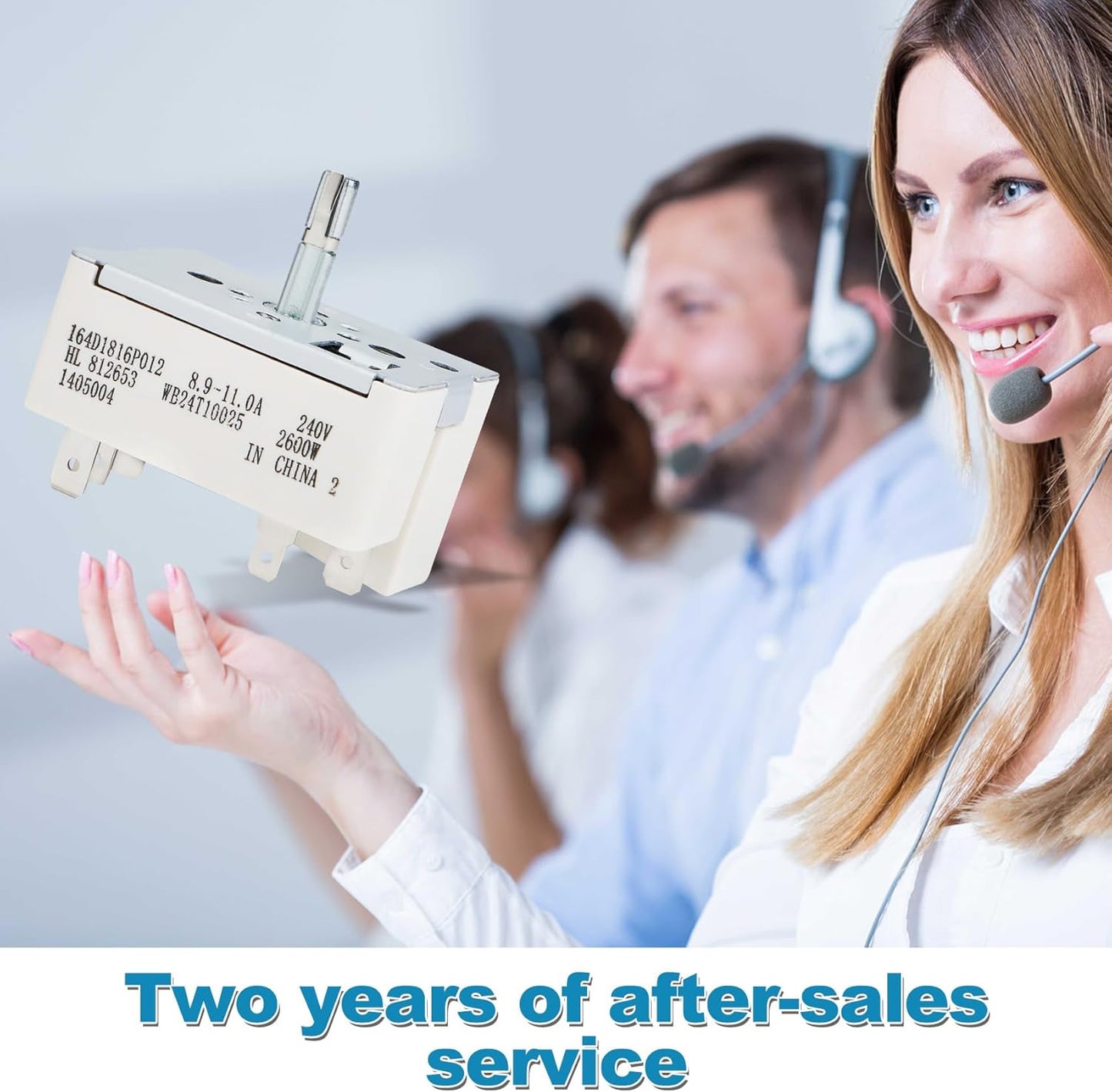 8 Inch WB24T10025 Surface Burner Control Switch Replacement for GE, Kenmore, Hotpoint Ranges - OEM Range Switch - 154510 AP2024072 PS236750