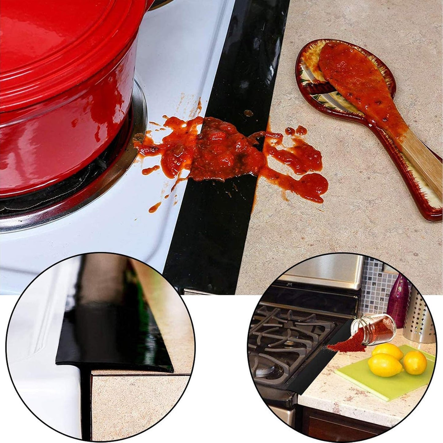 8 Pcs 0.2 mm Stove Covers & 2 Silicone Gap Covers Set - Keep Gas Range Clean, Double Thickness, Reusable