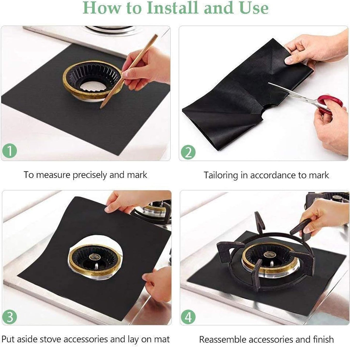 8 Pcs 0.2 mm Stove Covers & 2 Silicone Gap Covers Set - Keep Gas Range Clean, Double Thickness, Reusable