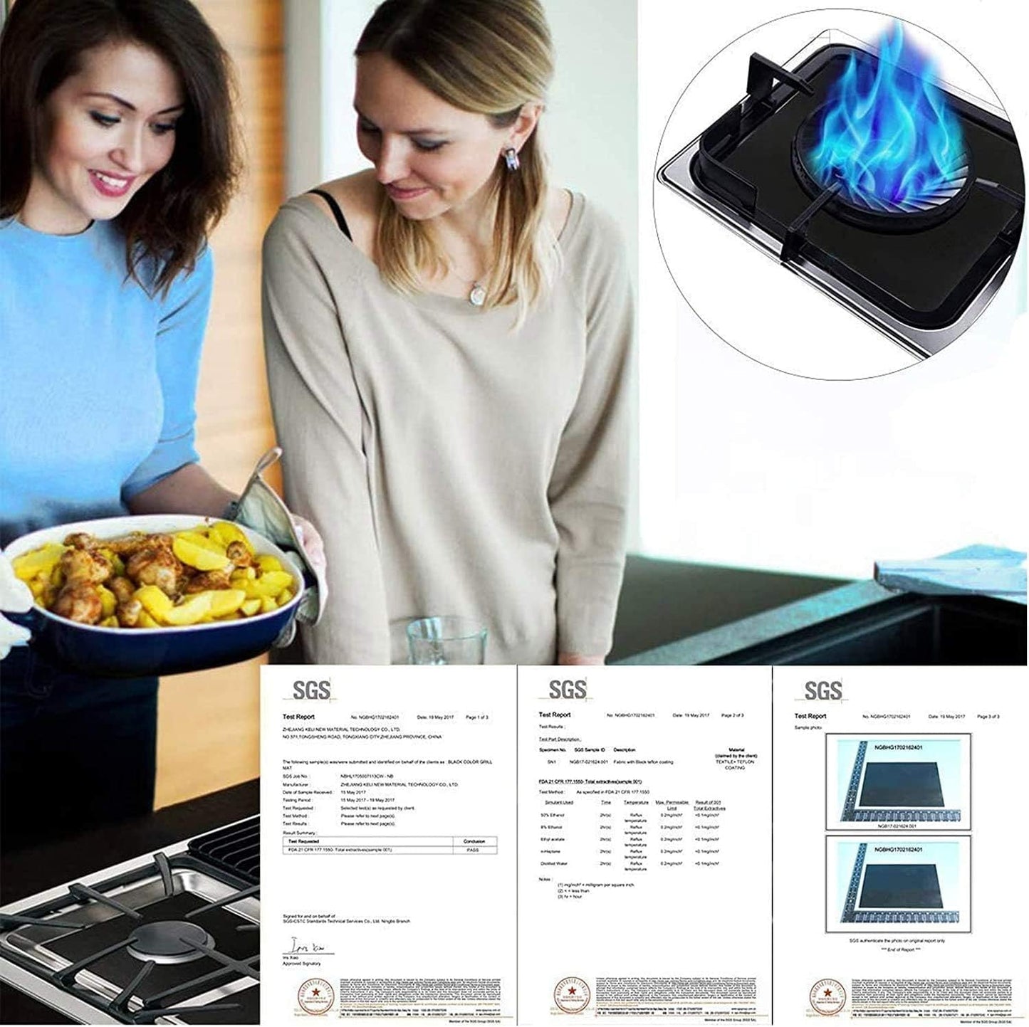 8 Pcs 0.2 mm Stove Covers & 2 Silicone Gap Covers Set - Keep Gas Range Clean, Double Thickness, Reusable