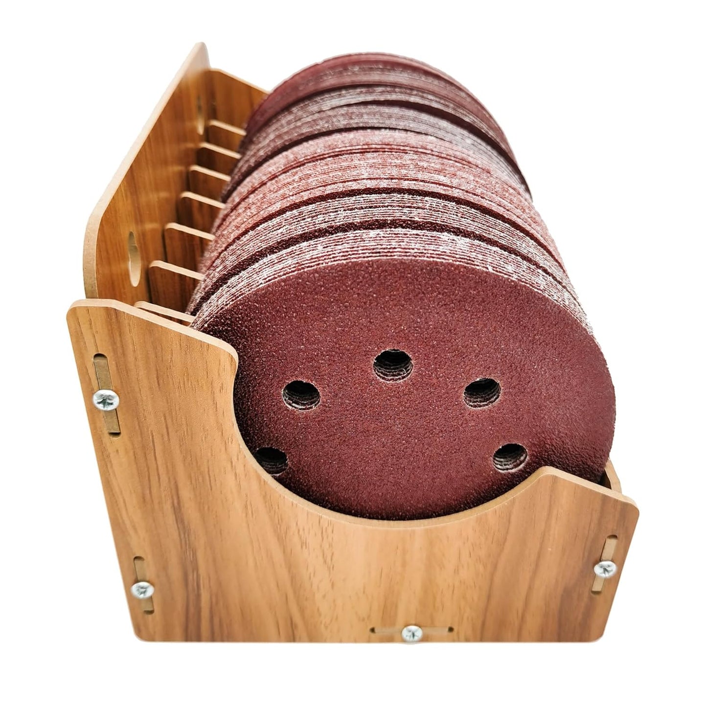 8-Tier Sandpaper Storage Holder for 5 Inch Sanding Discs, Woodworking Tool Box Organizer and Rack - 1 Pack