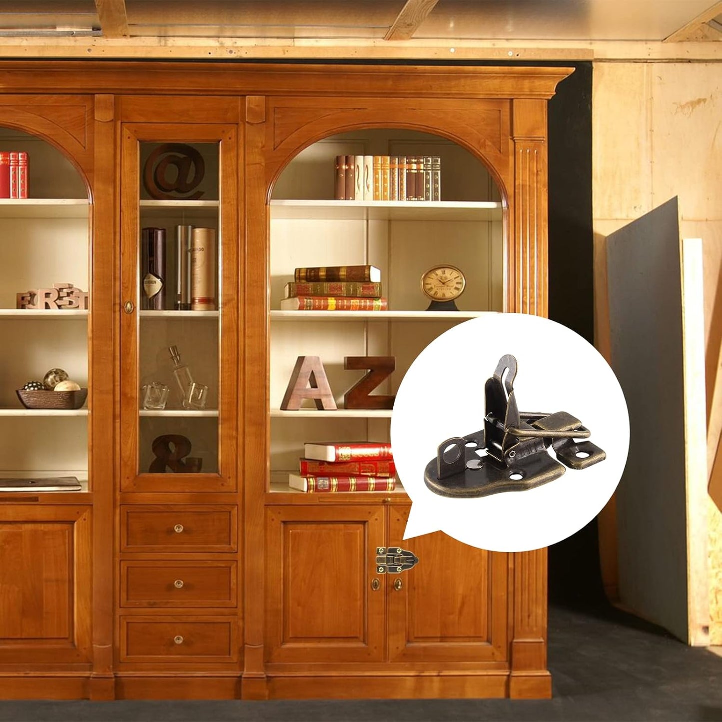 8Pcs Antique Bronze Duckbilled Hasp Clasp Latch Lock Box Toggle Latch for Jewelry Cabinet Vintage Suitcases