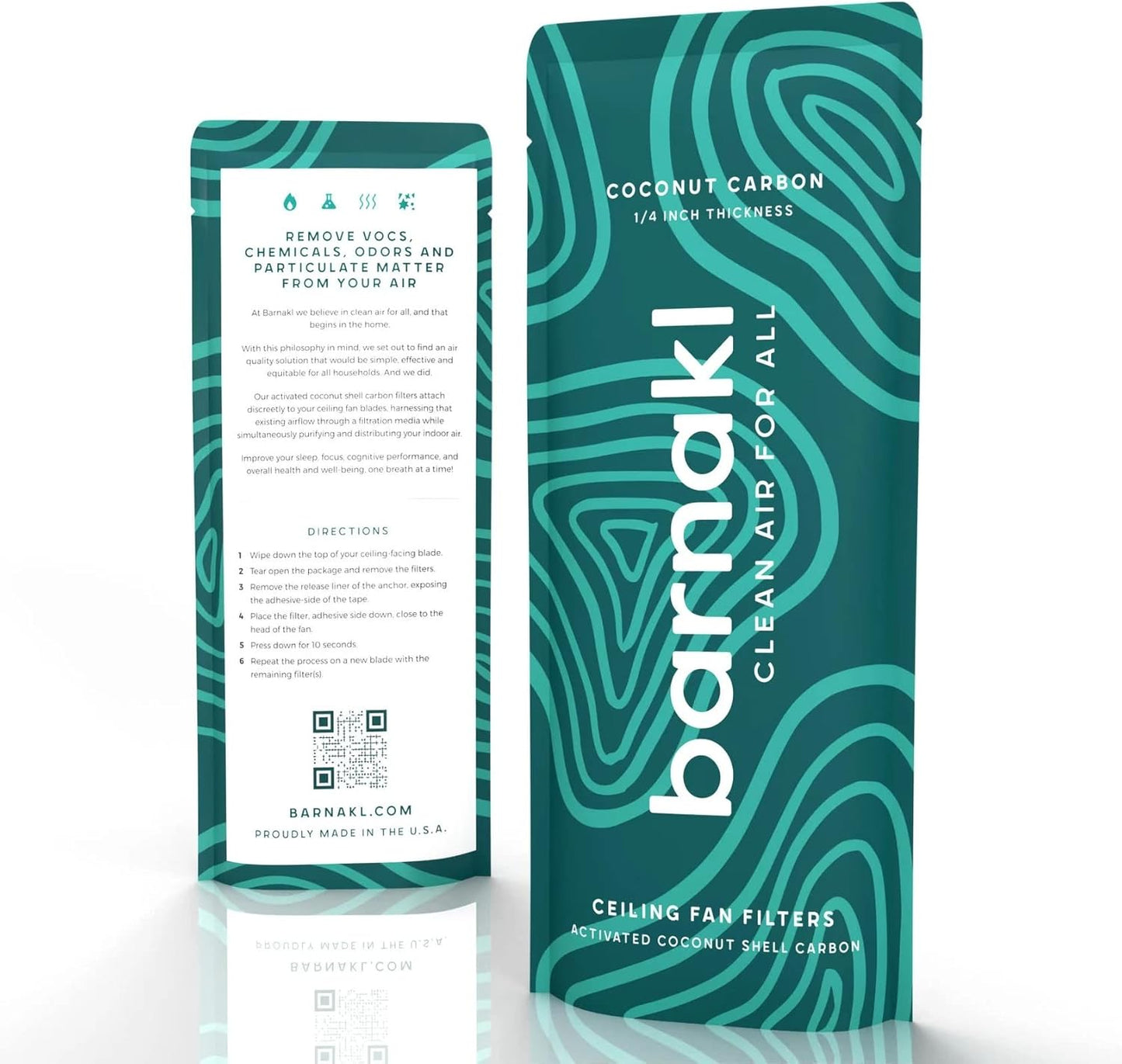 Activated Coconut Shell Carbon Ceiling Fan Filters | Easy-Stick Universal Air Filters | Unscented Blade Filters (3-Pack) for Common Household Contaminants