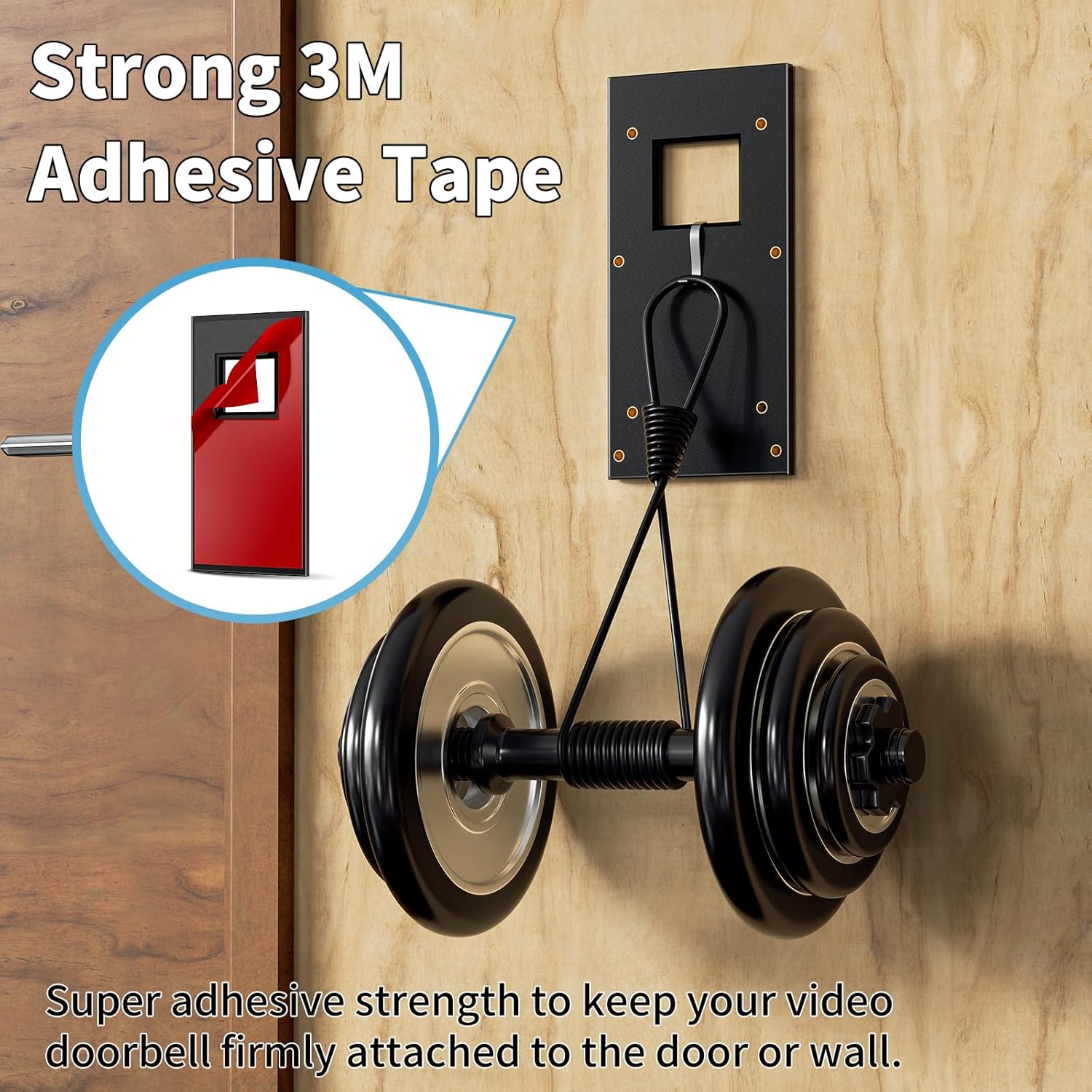 Adhesive Ring Doorbell Mount for Video Doorbell 1/2/3/3 Plus/4 (2020 Release) - Easy Installation, No-Drill Bracket for Homes & Apartments