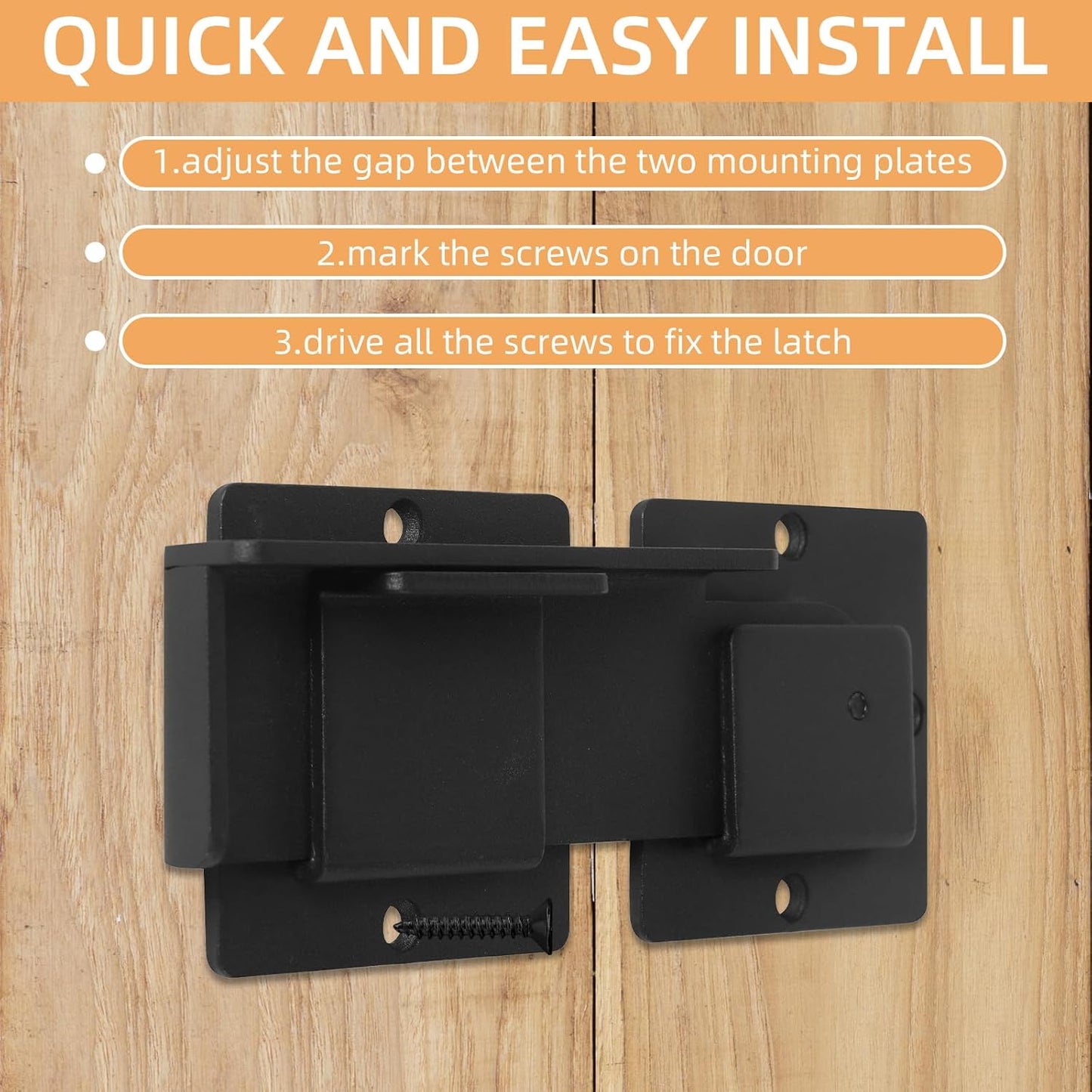 Adjustable 7.5" Aluminum Alloy Flip Gate Latch Lock with 3 Padlock Holes - Barn Door Hardware