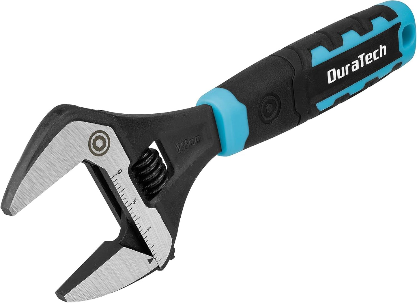 Adjustable 8-Inch Plumbing Wrench with Wide Jaw Opening, DURATECH Heavy-Duty CR-V Steel, SAE and Metric Scale, Ergonomic Grip