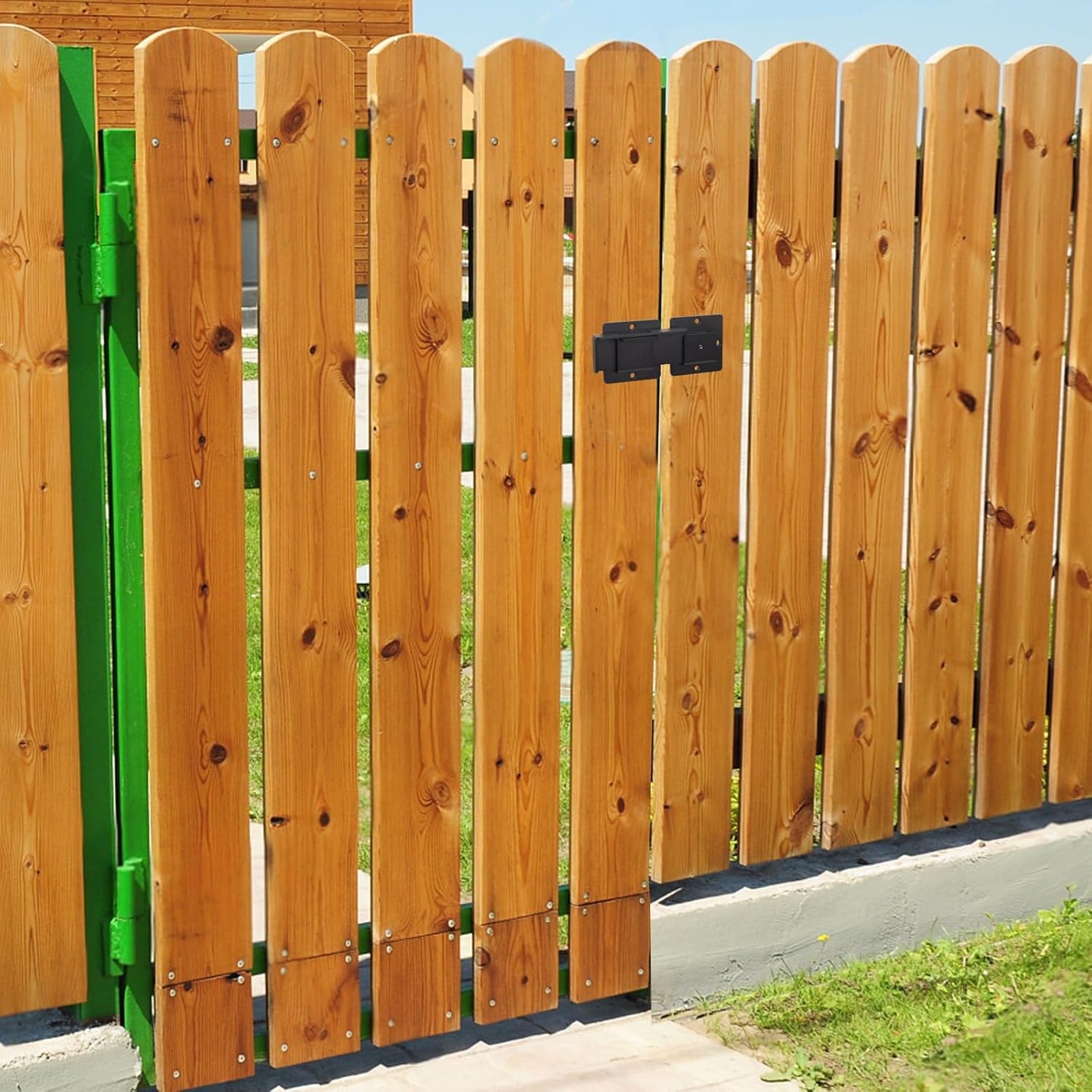 Adjustable Heavy Duty Steel Gate Latch Lock with Padlock Hole for Swing Open Doors - Ideal for Outdoor Gates, Fences, Barns, Sheds, Garages, and Yards - WildKart