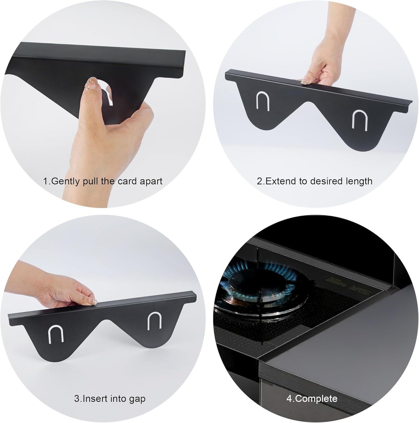 Adjustable Stainless Steel Stove Gap Cover 2 Pack for Kitchen, Oven, and Counter - 13.8" to 27.6