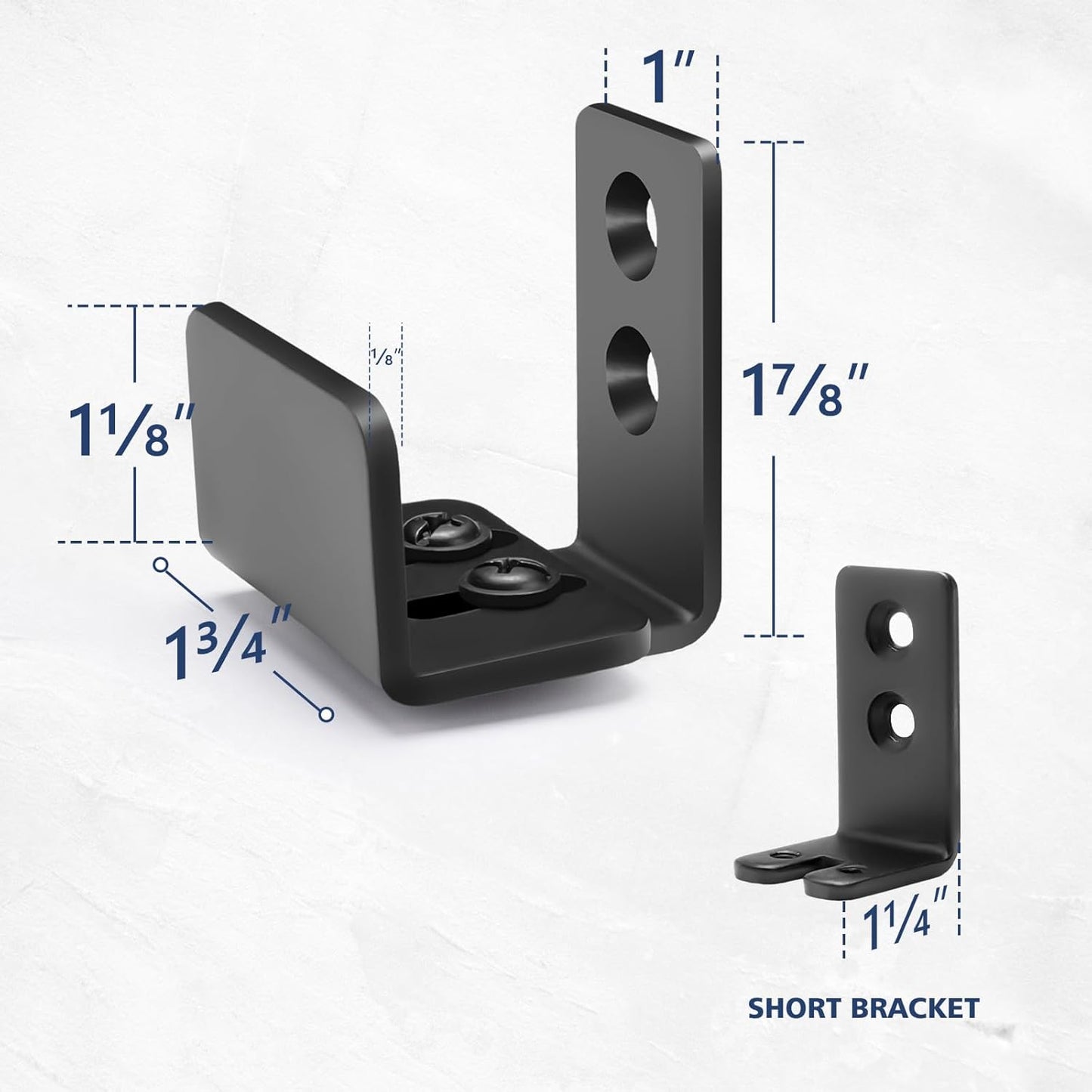 Adjustable U-Shape Sliding Barn Door Floor Guide with Wall Mount System - 1 Pack