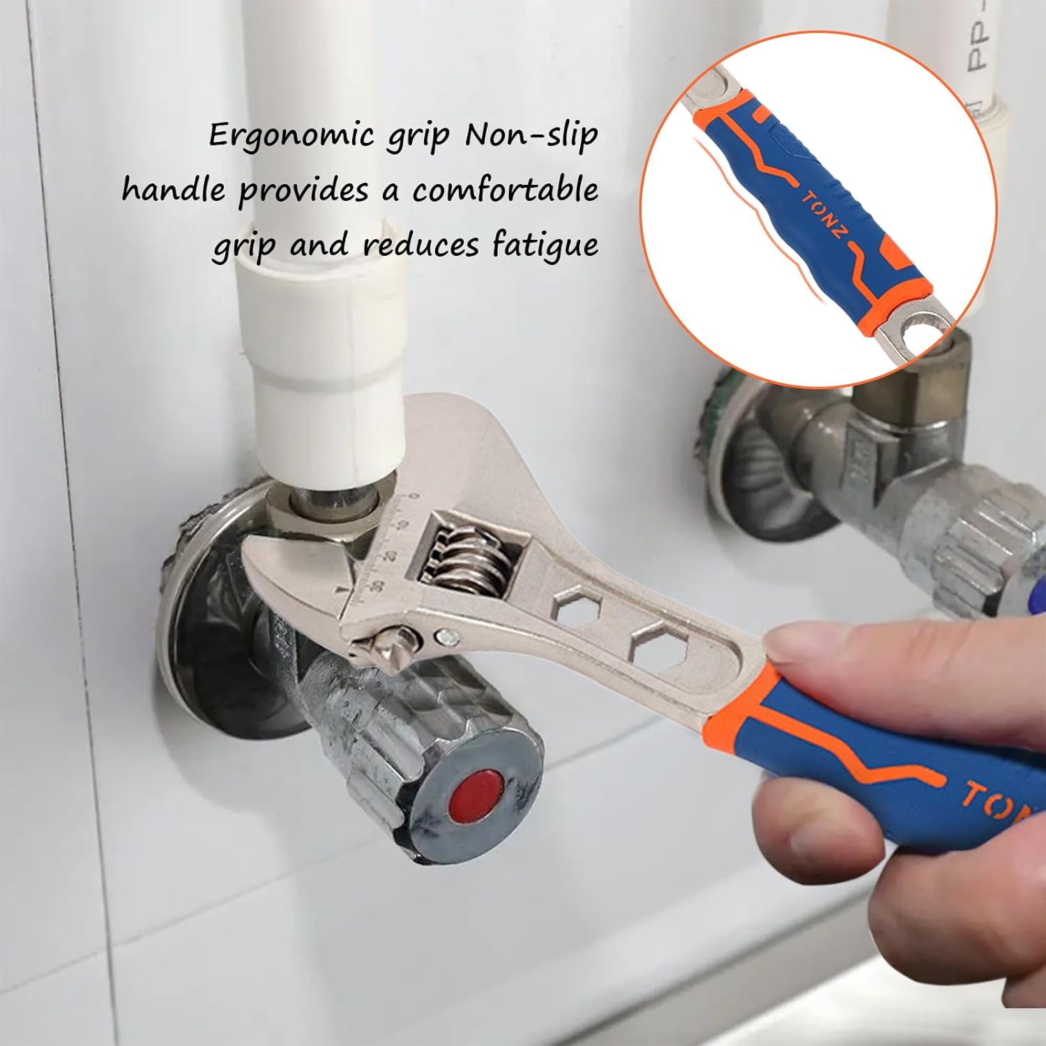Adjustable Wrench Set - 6-Inch Wrenches with Rubber Grip Handle for Home, Garage, Workshop - Carbon Steel Design by QILUCKY