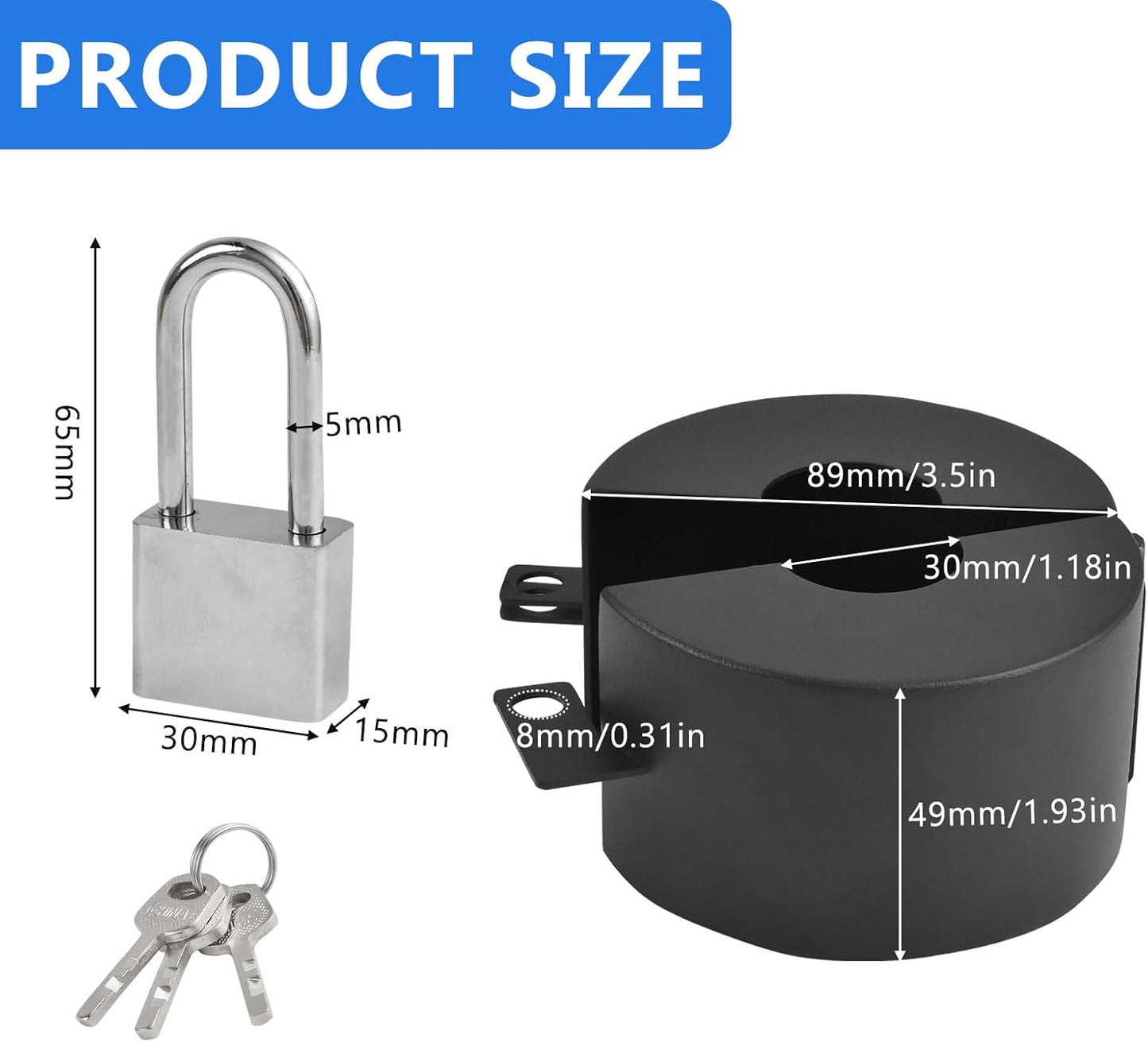Aemygo Door Knob Lock Out Device with Padlock for Child Safety - Prevents Turning & Operating Handle, Disable Access to Keyhole - WildKart