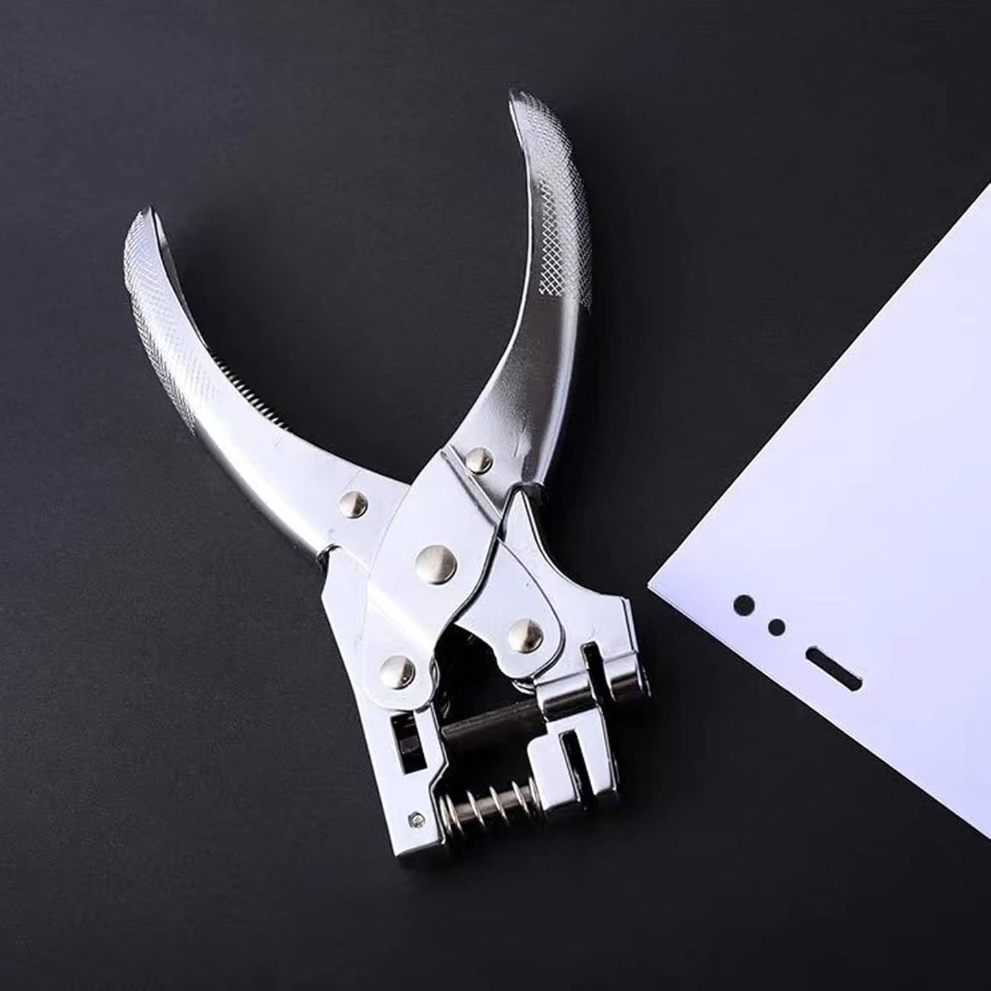 AGUZXTM Hand Held Slot and Round Hole Punch for ID Cards - 2-in-1 Badge Hole Puncher with No Burrs - 13MM x 3MM Slot, 5MM Round