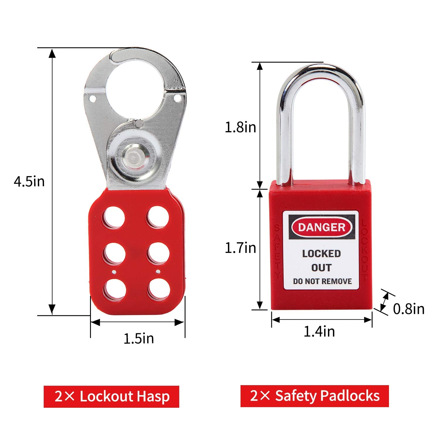 Alamanda Lockout Tagout Kit - 10 Loto Locks, Tags, Hasps - OSHA Compliant Safety Padlocks - Electrical Lock Out Station