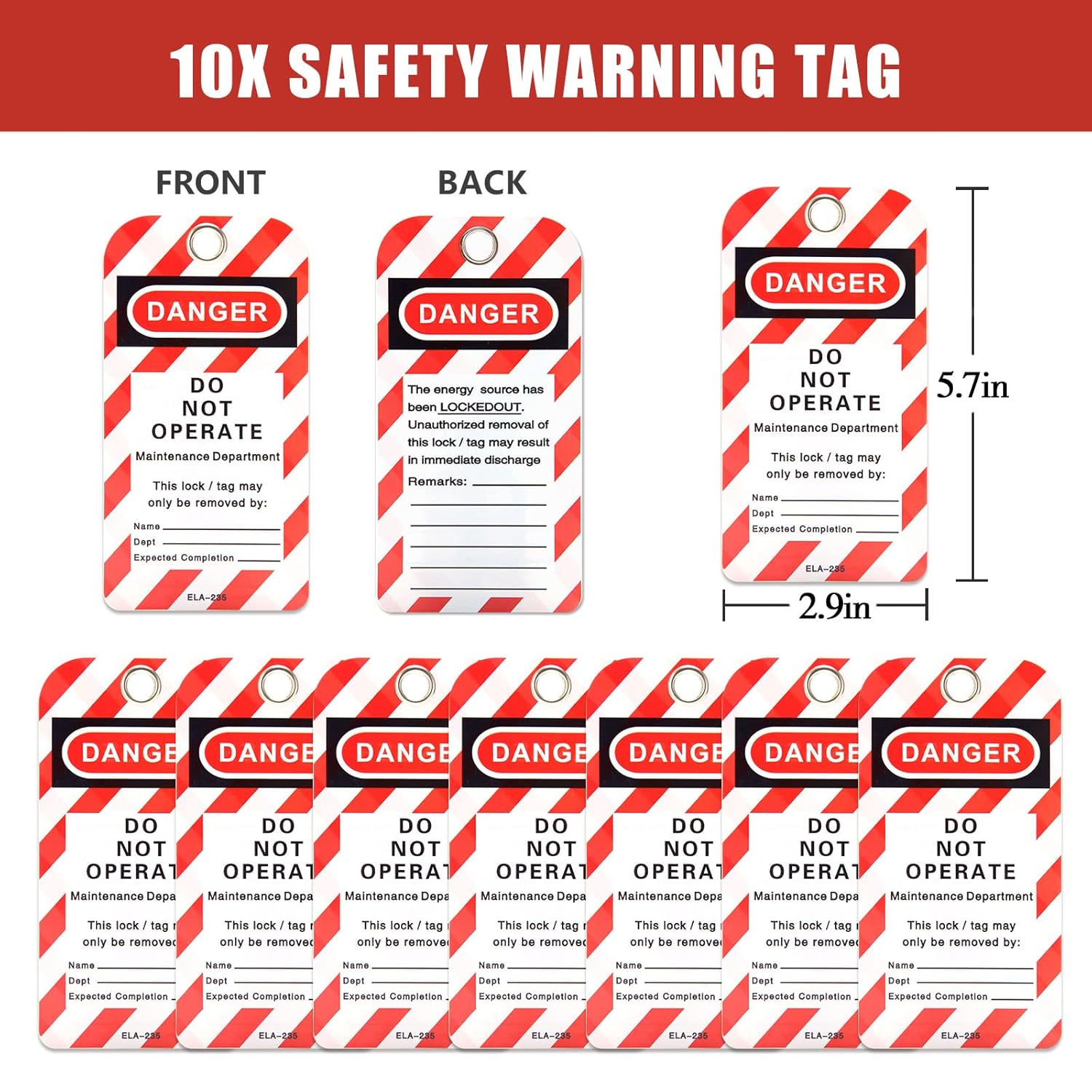 Alamanda Lockout Tagout Kit - 10 Loto Locks, Tags, Hasps - OSHA Compliant Safety Padlocks - Electrical Lock Out Station