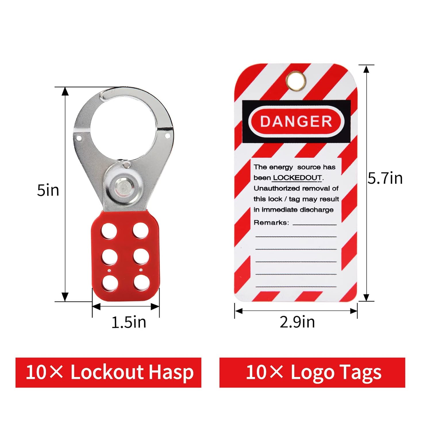 Alamanda Lockout Tagout Kit - 10 Loto Locks, Tags, Hasps - OSHA Compliant Safety Padlocks - Electrical Lock Out Station