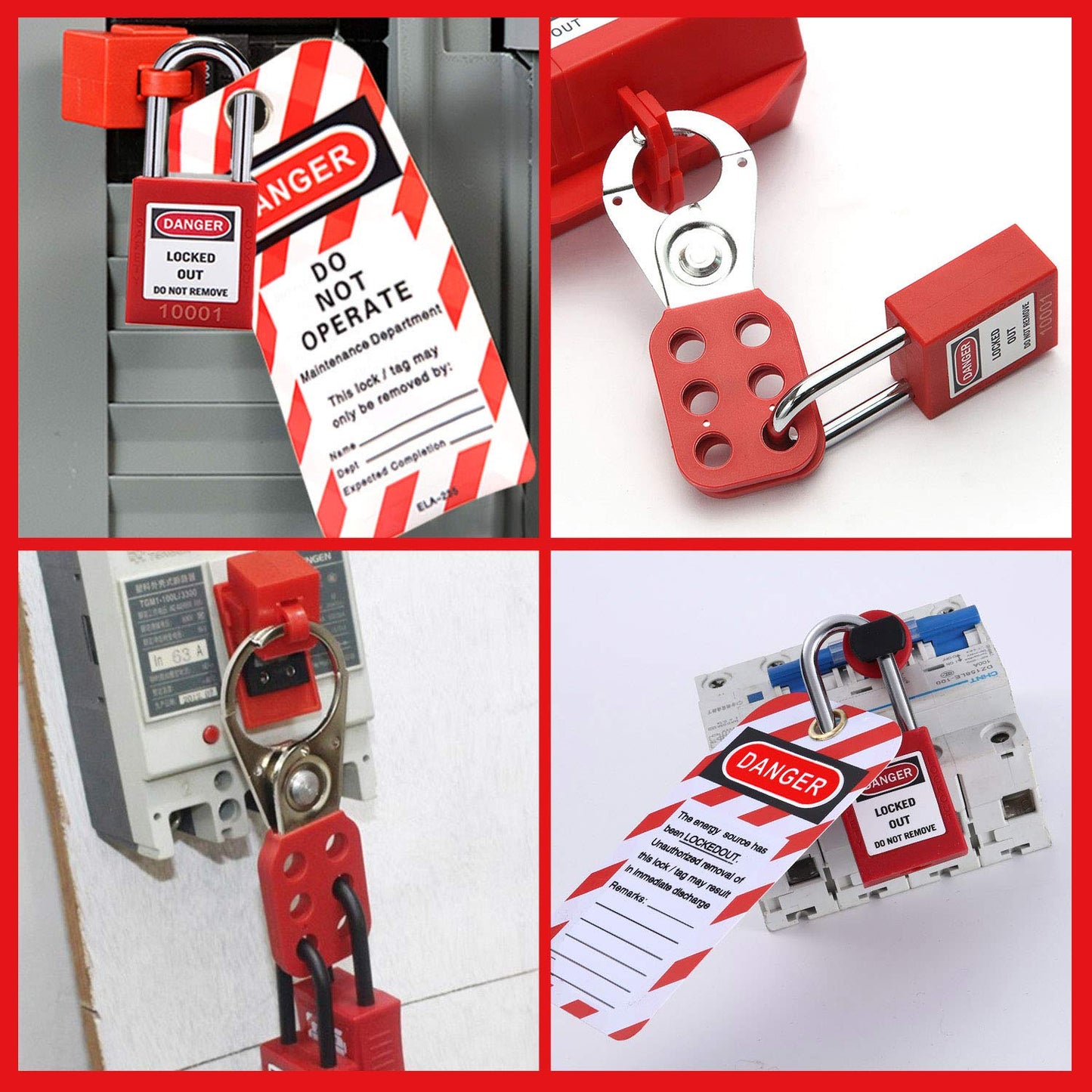 Alamanda Lockout Tagout Kit - 10 Loto Locks, Tags, Hasps - OSHA Compliant Safety Padlocks - Electrical Lock Out Station