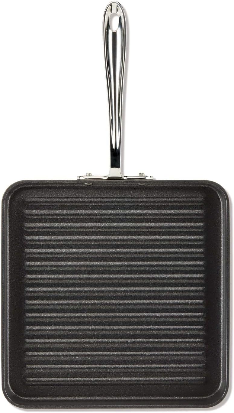 All-Clad HA1 Hard Anodized Nonstick Griddle and Grill Set, 11 x 11 Inch, Black Cookware