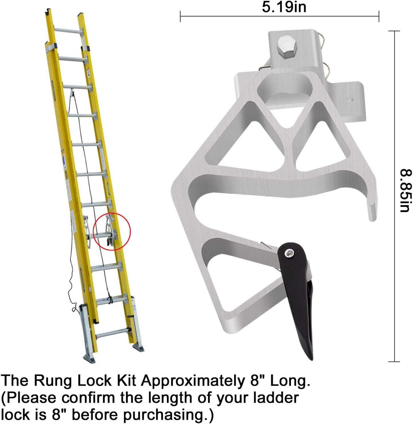 Aluminum Extension Ladder Rung Lock Kit for Werner Models 24ft, 28ft, 32ft - SZHY-LINK Extension Ladder Locks Model 28-11