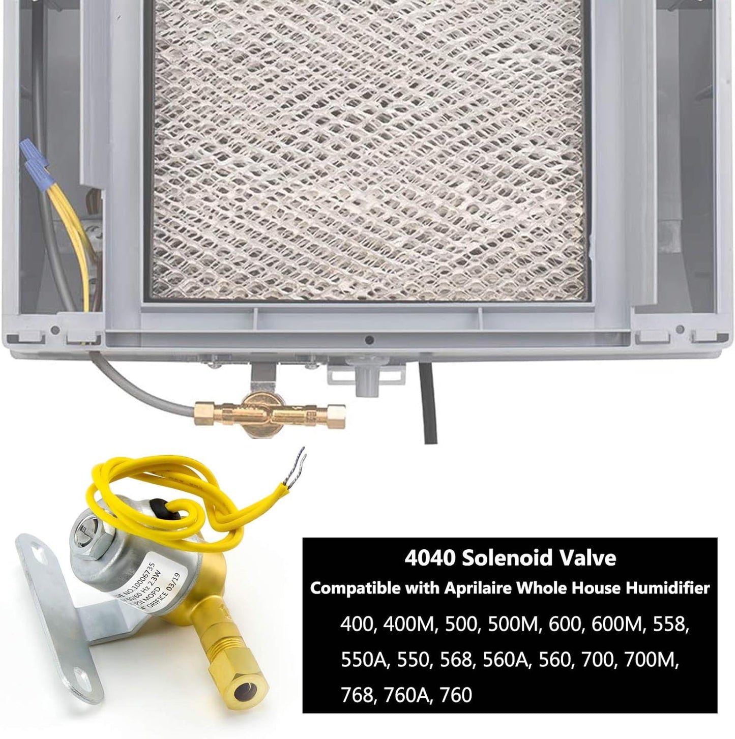 AMI PARTS 4040 Humidifier Solenoid Valve Replacement - 24V Brass Valve for Models 400, 500, 600, 700, 600M, 558, 550A, 550, 568, 560A, 560, 700M, 768, 760A, 760