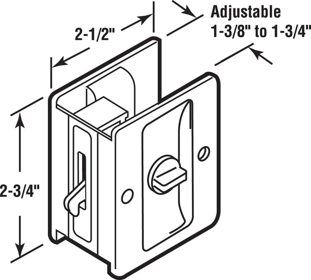 Antique Brass Pocket Door Privacy Lock with Pull - Easy Replacement for Old or Damaged Locks - Single Pack - Prime-Line N 6774