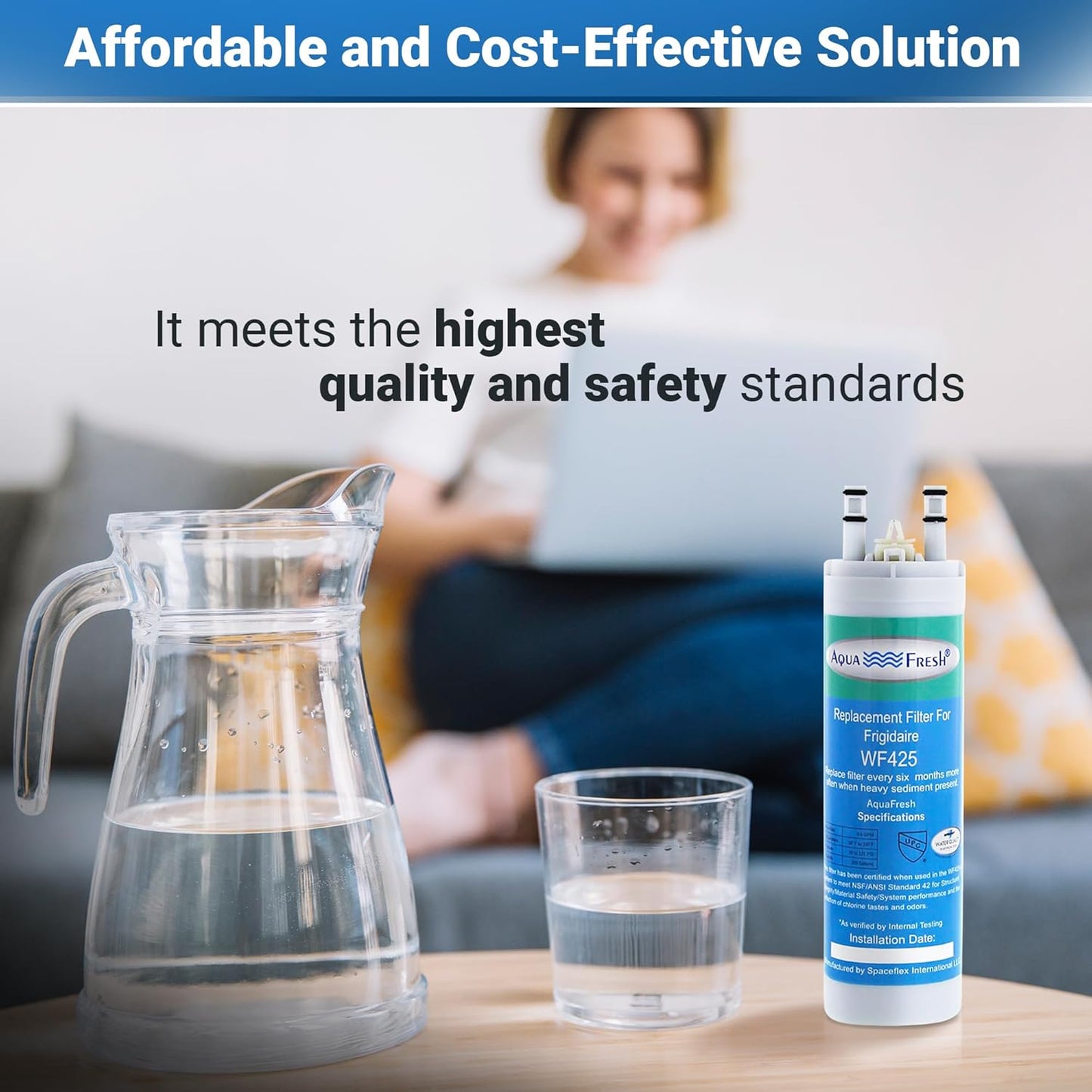 Aqua Fresh WF3CB Replacement Water Filter for PureSource 3 Refrigerator - 706465, 242086201, 242086203, 242294501, 242069601, AP4567491, PS3412266, WF425