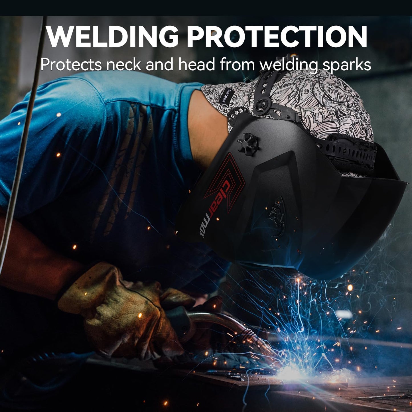 ARCCAPTAIN Reversible Welding Cap - 8 Panel Fireproof Cotton for Men and Women - 7 3/8 Size - Protective Welding Gear