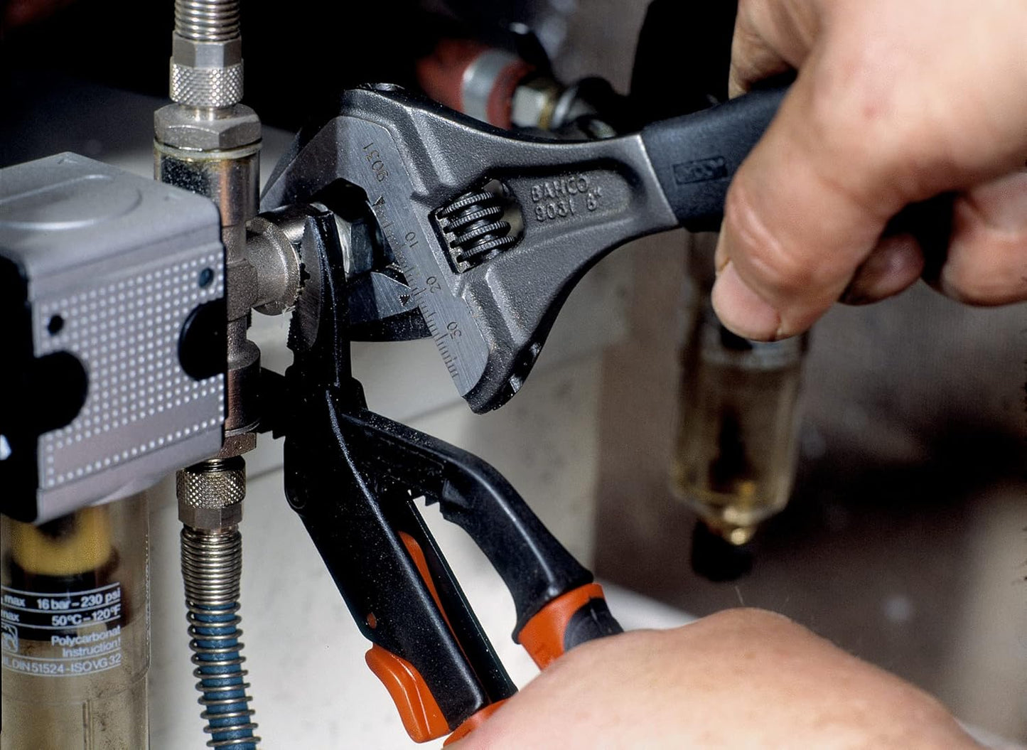 Bahco 9035 R US Ergo X-Wide 12-Inch Adjustable Wrench in Black and Gray Color