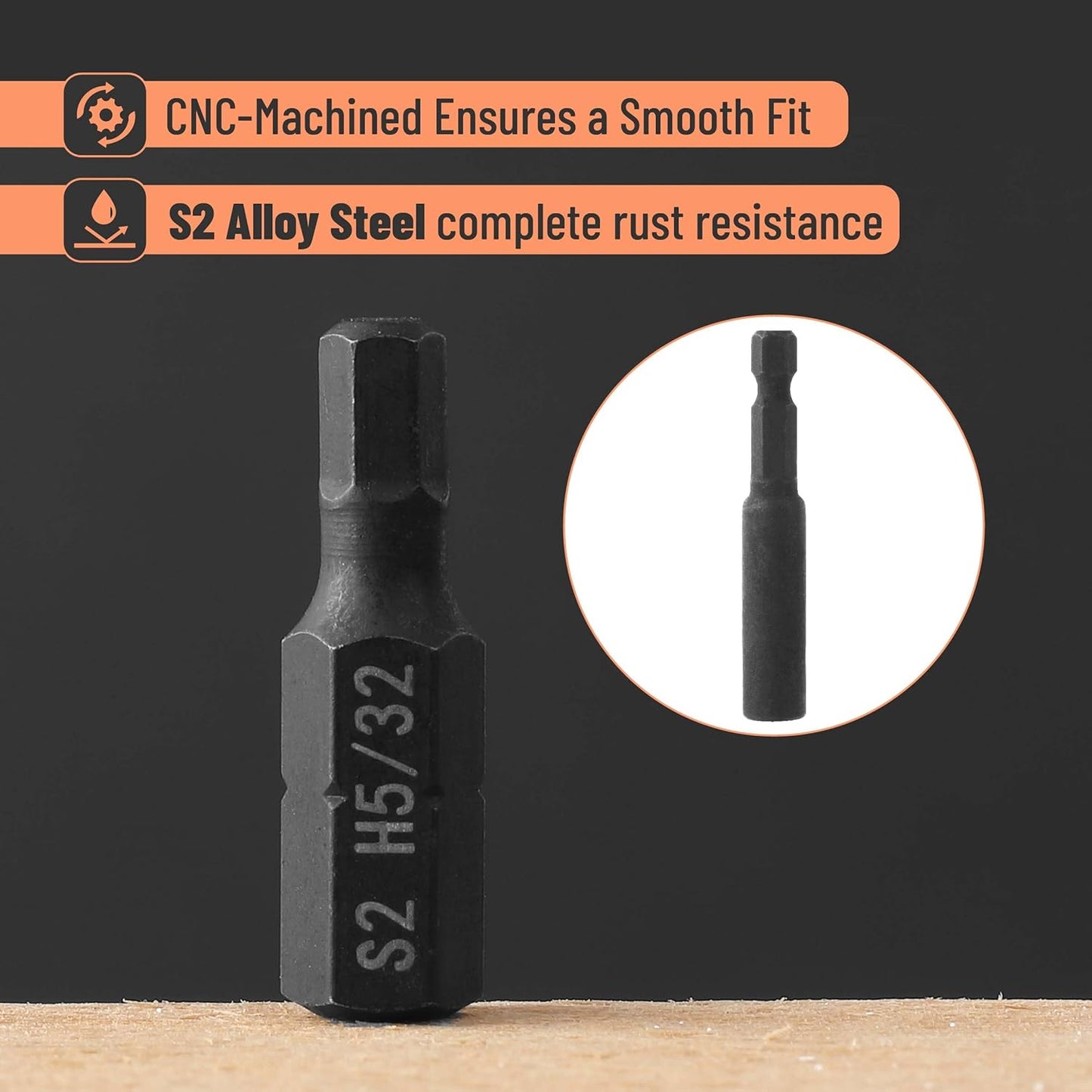 Bates Choice 25-Piece Hex Head Allen Wrench Drill Bit Set with S2 Steel - Magnetic Hex Bits, 1/4" Hex Shank Drill Bit Set