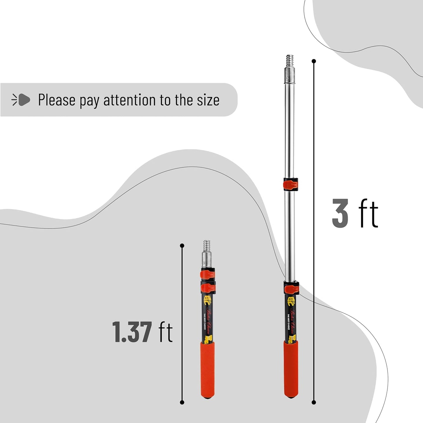 Bates Extension Pole with Paint Roller Attachment - Convenient Painting Tool for Hard-to-Reach Areas