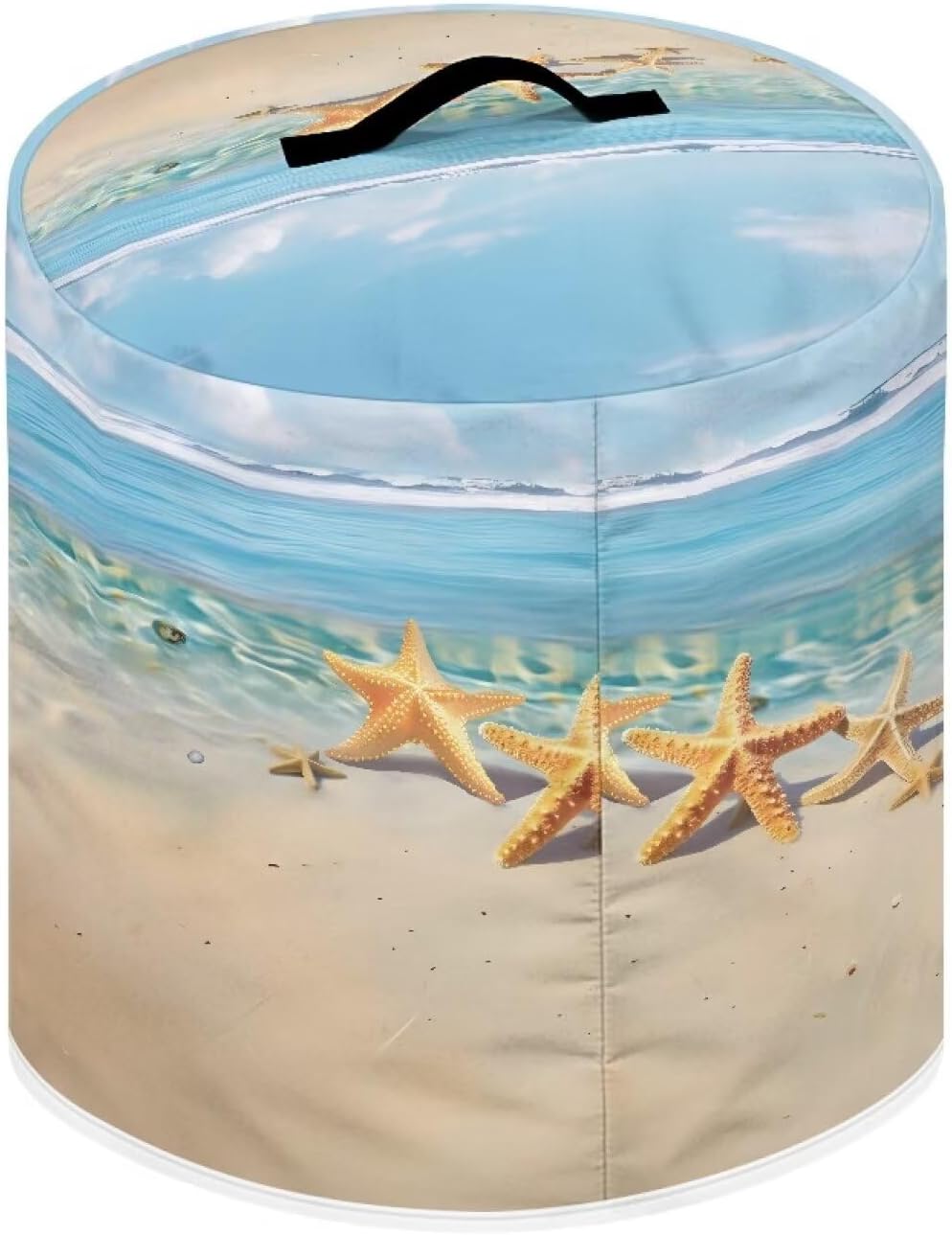 Beach Starfish Print Appliance Cover for Pressure Cooker, Rice Cooker, and Air Fryer - Washable Dust Cover with Pocket for Portable Protection