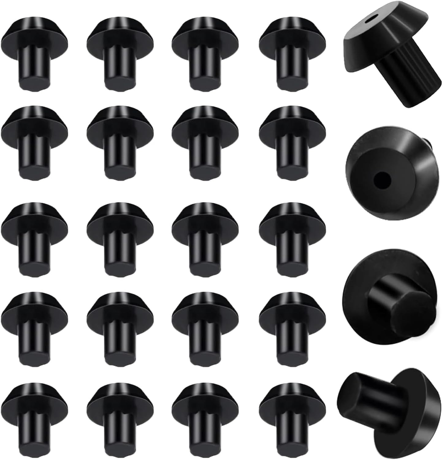Beaquicy 24Pcs WB2K101 WB02T10461 Stove Grate Rubber Feet for GE Kenmore Range Burner Cooktop - Gas Stove Top Grate Feet Replacement - 3/16" Hole - Fits WB02K0101 AP2622260 PS241358