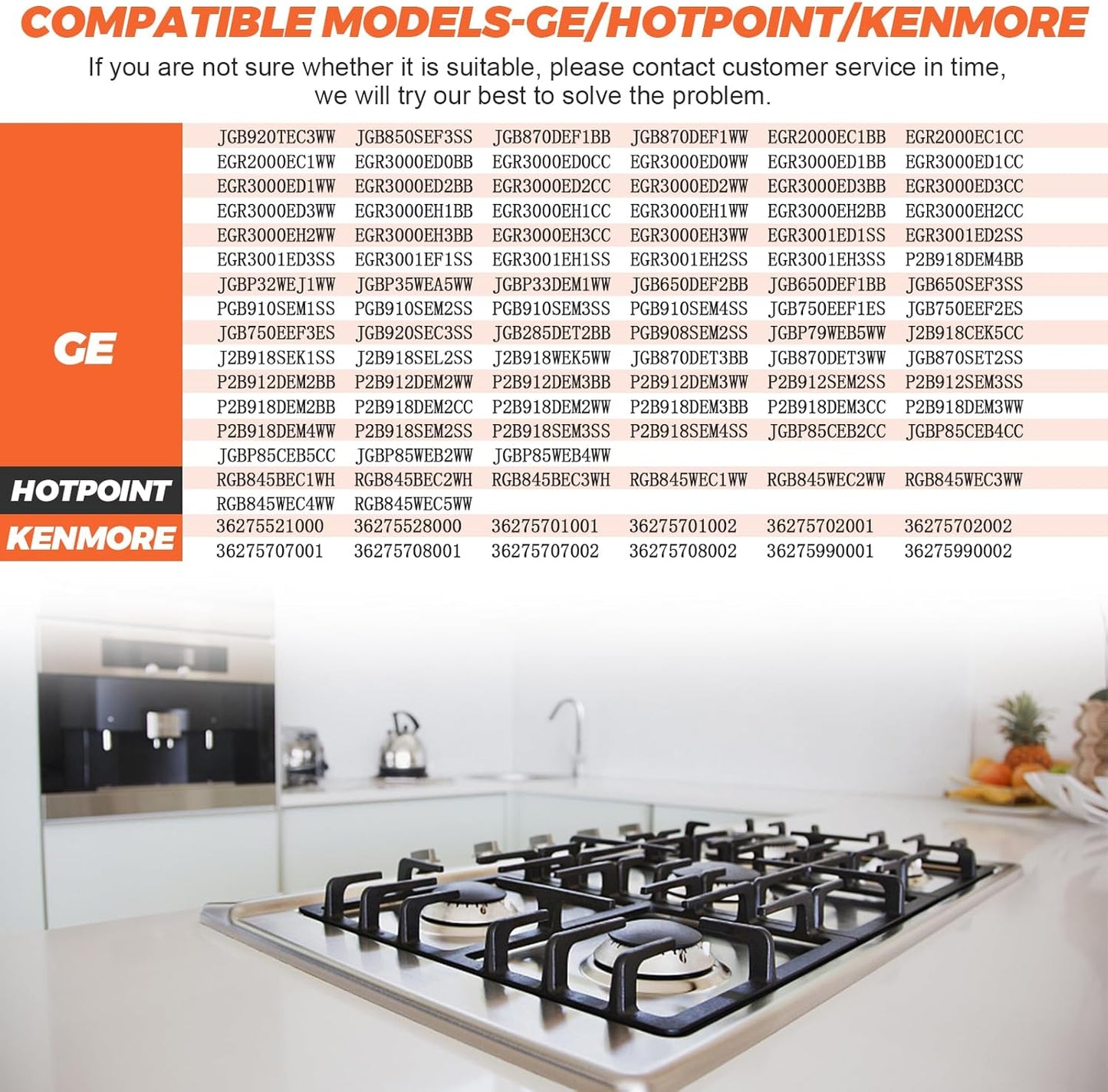 Beaquicy 24Pcs WB2K101 WB02T10461 Stove Grate Rubber Feet for GE Kenmore Range Burner Cooktop - Gas Stove Top Grate Feet Replacement - 3/16" Hole - Fits WB02K0101 AP2622260 PS241358