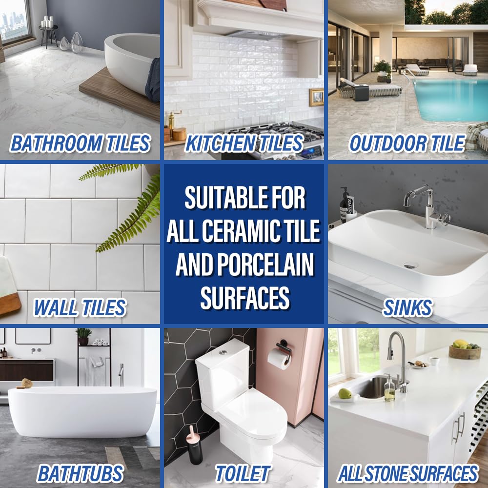 Beige Ceramic Tile Repair Kit - Strong Porcelain Filler for Cracks, Chips, Holes - Fast Fix for Porcelain, Ceramic, Acrylic, Fiberglass, Enamel