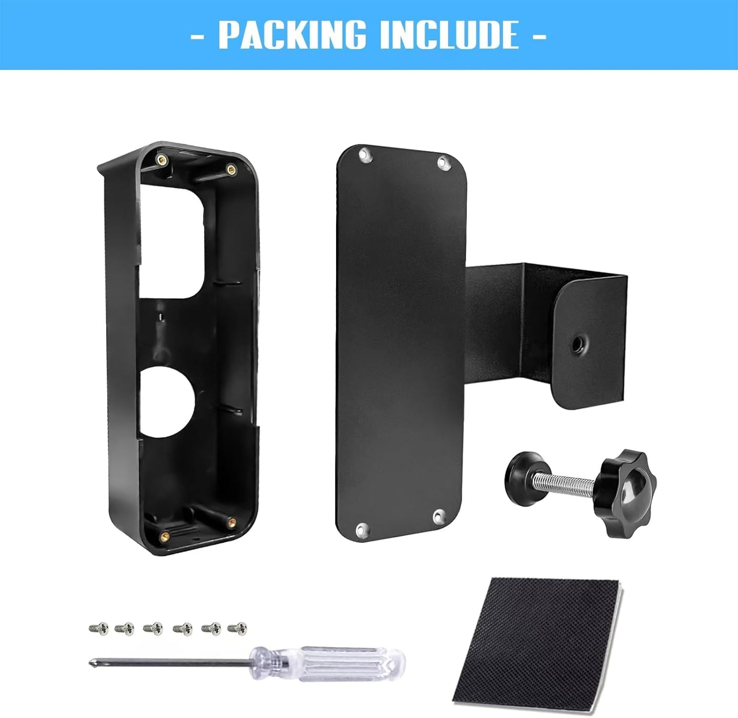 Black Anti-Theft Blink Doorbell Mount for Homes, Apartments, and Businesses - No Drill, Motion Sensor Friendly - Doorbell Camera Bracket
