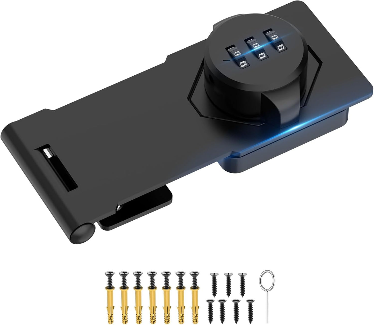 Black Combination Cabinet Lock for Small Doors, Cabinets, Barn Door - MeBantoo Household Hasp Locks for Door Security, Bathroom, Outdoor, Garden - WildKart