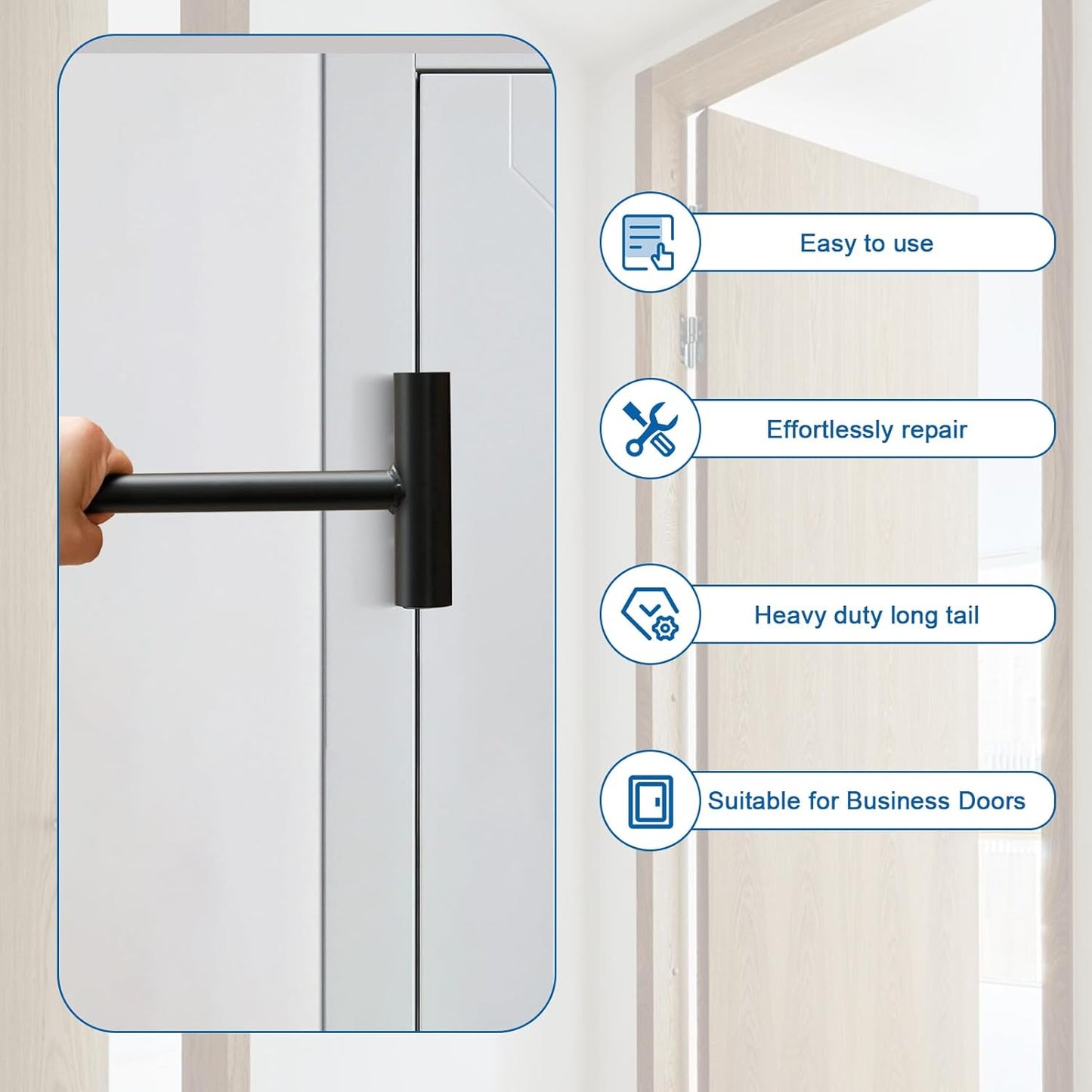 Black Door Hinge Bender Tool for Standard and Commercial Hinge Repair - Heavy Duty .134 and .180 Gauge Hinge Gap Adjusting Wrench