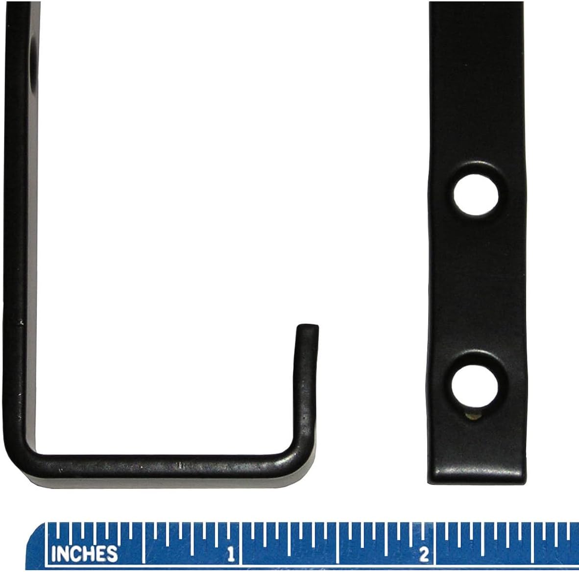 Black Powder Coated Steel Bunk Bed Ladder Hooks - 1-1/4" x 1/2" x 3-5/8" - 11 ga. Steel - Set of 2