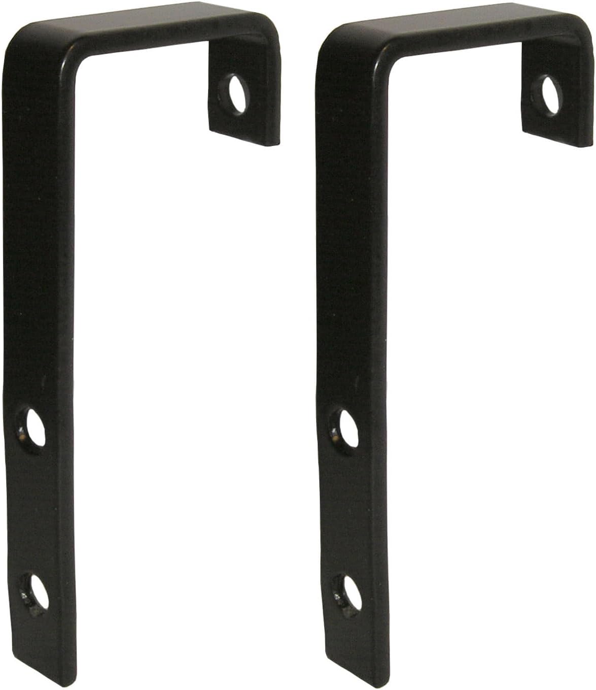 Black Powder Coated Steel Bunk Bed Ladder Hooks - 1-1/4" x 1/2" x 3-5/8" - 11 ga. Steel - Set of 2