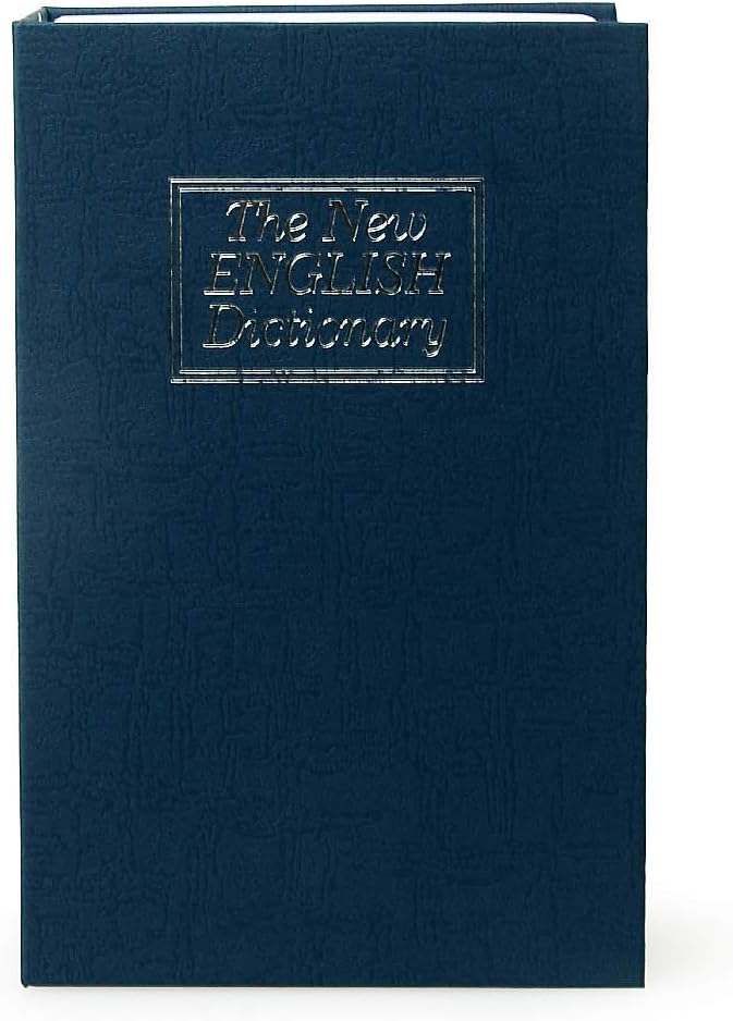 Blue Dictionary Book Safe with Combination Lock - Secret Hidden Storage Box (9.5"×6"×2.2") - PACOLO Diversion Safe Can