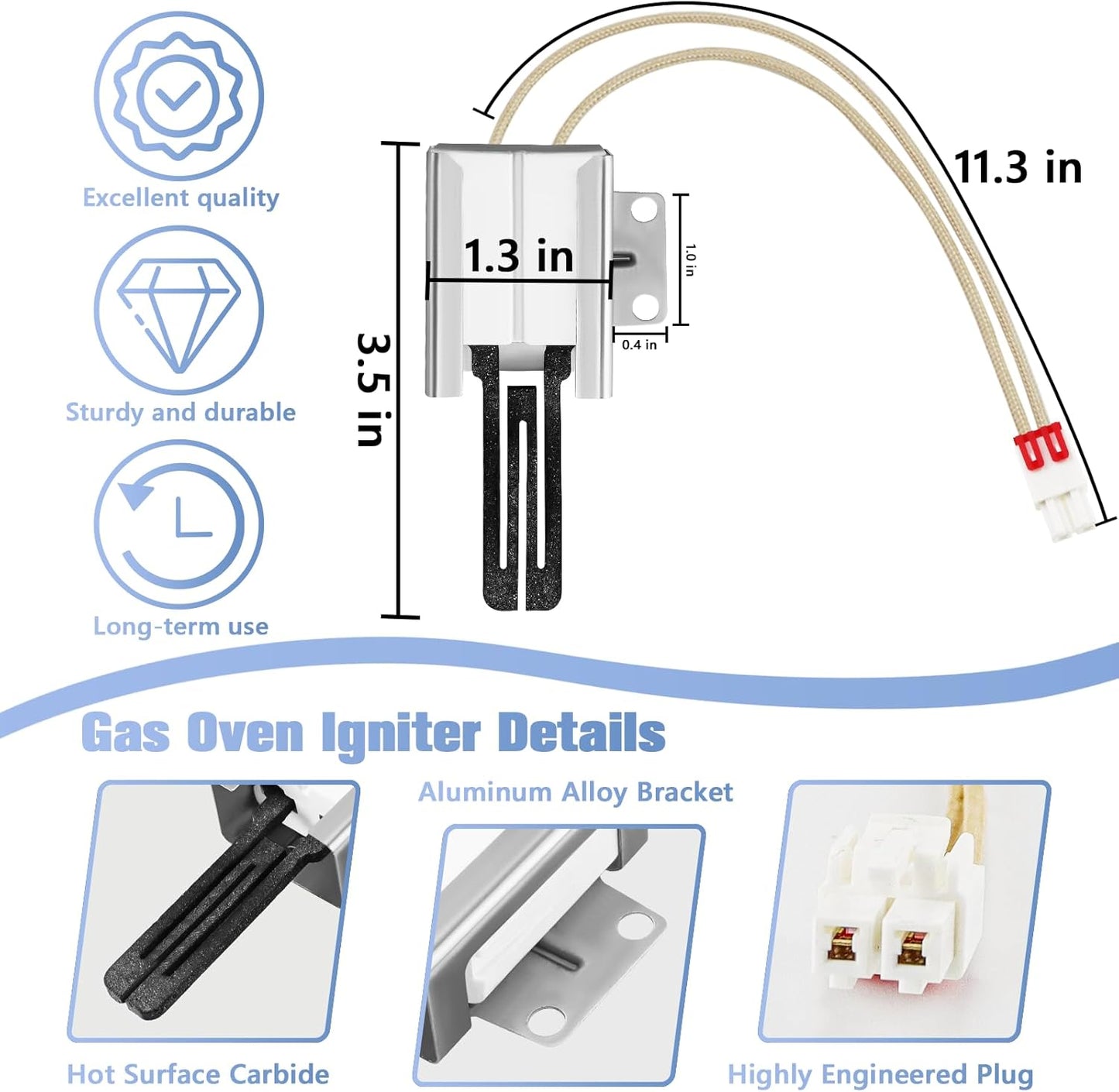 BOGDA Gas Range Oven Igniter Upgrade for L-G Ovens - Replaces MEE61841401 MEE63084901 - Fits LRG LSS LDG LSG LTG Models