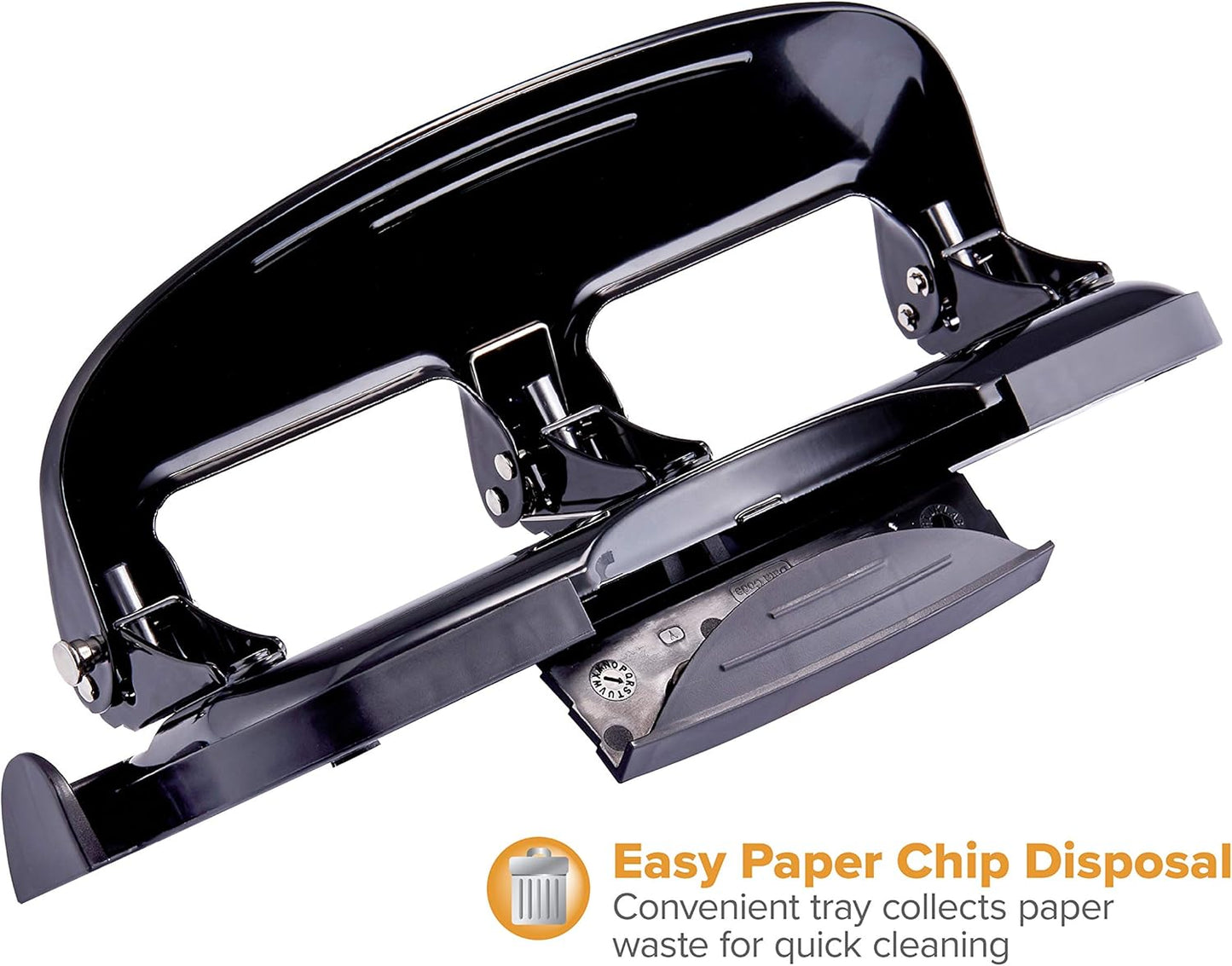 Bostitch Office EZ Squeeze 3-Hole Punch, 20 Sheet Capacity, Silver/Black