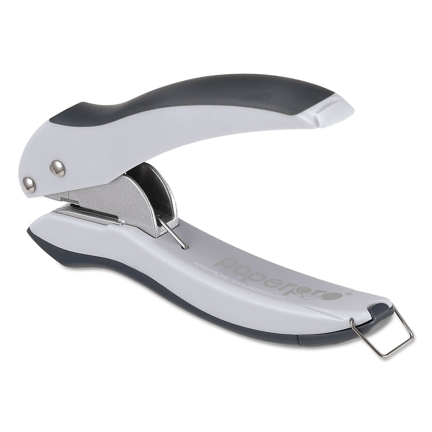 Bostitch Office EZ Squeeze One-Hole Punch, Gray/Blue - 10 Sheet Capacity, Lightweight