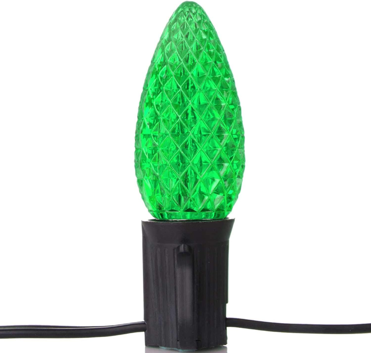 Brightown 25 Pack C9 LED Christmas Light Bulbs - Shatterproof, Dimmable, Green - Commercial Grade for String Lights