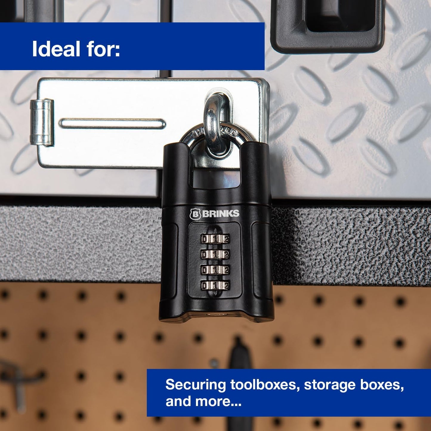 Brinks 2-1/4" Resettable Combination Padlock with Shrouded Guard - Black Color - WildKart