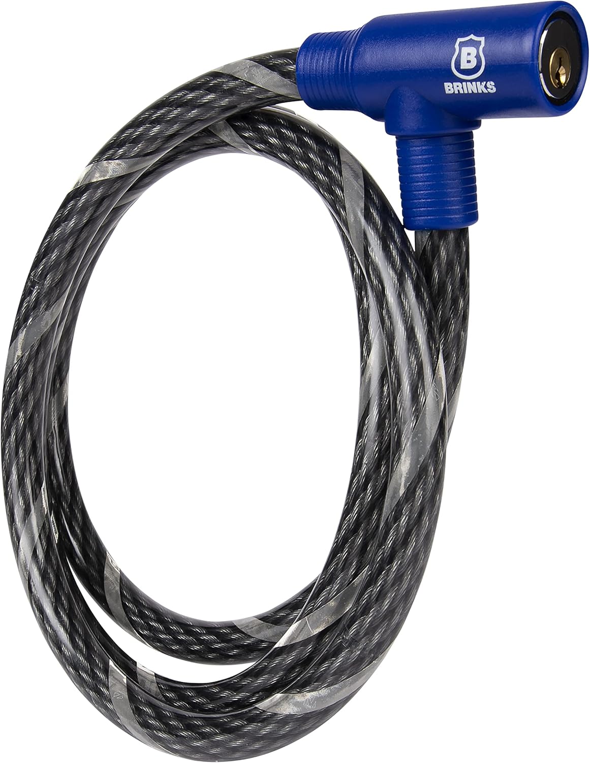 Brinks 675-65801 5/8" x 6' Commercial Braided Cable with M1 Keyway in Black and Blue