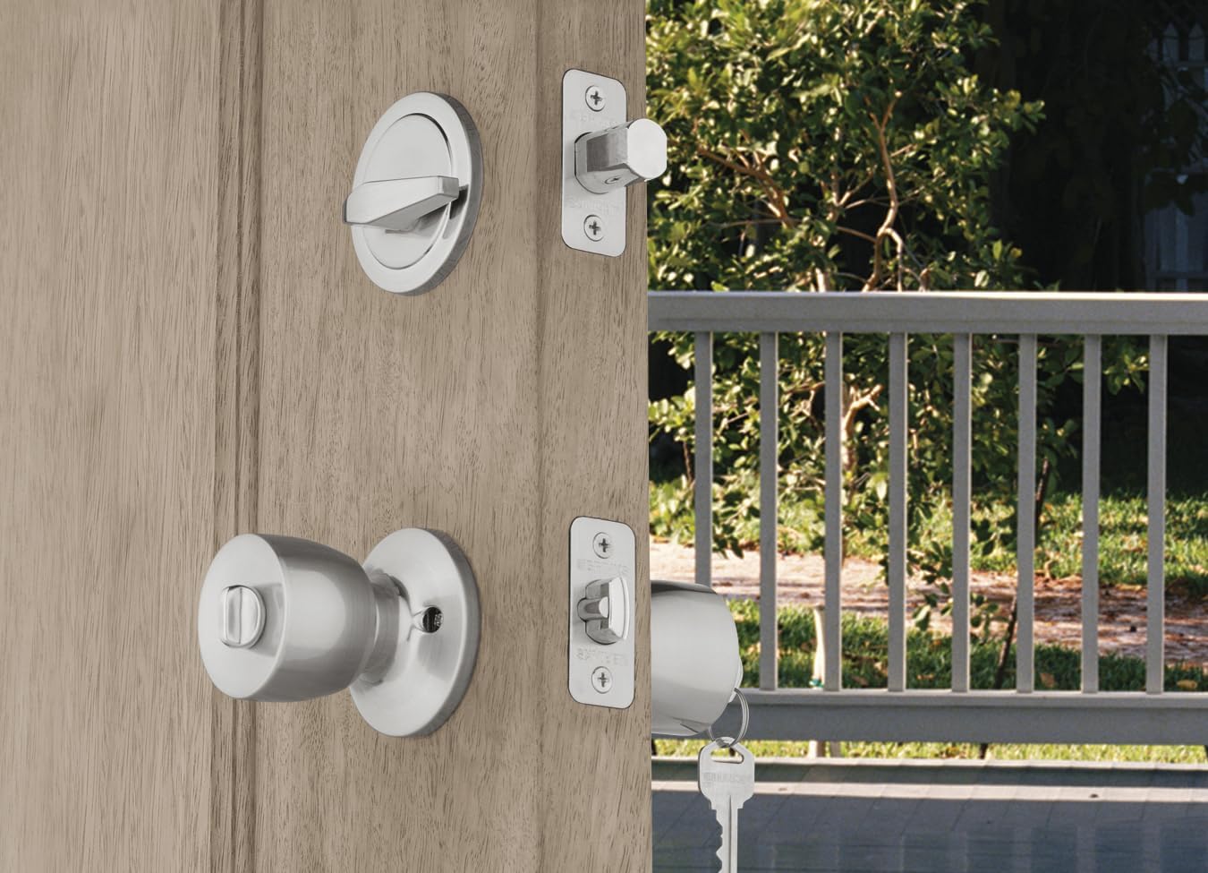 BRINKS Satin Nickel Door Knob and Deadbolt Set - 2-Pack, Keyed Alike