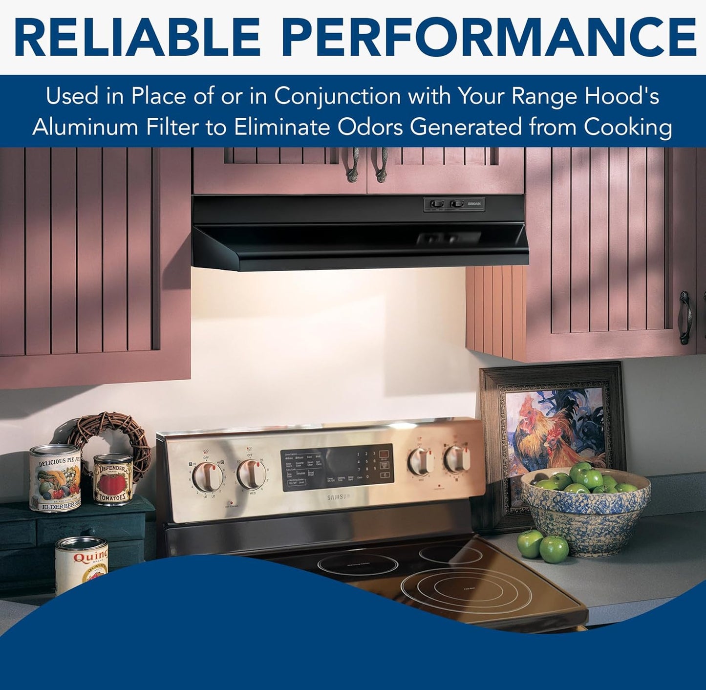 Broan-NuTone 41F Ductless Range Hood Carbon Charcoal Air Filter for Kitchen - Replacement Filter for Series