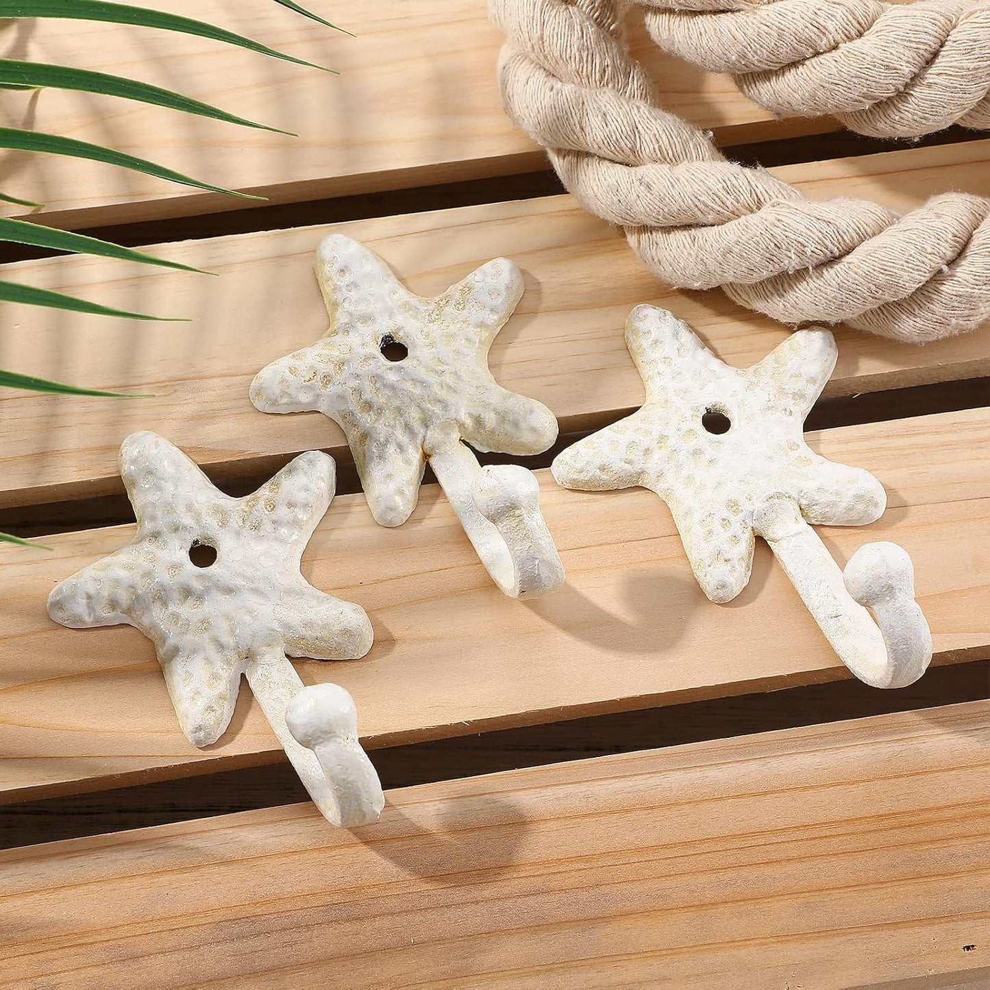 Cabilock 3pcs Heavy Duty Antique Star Towel Hooks - Decorative Wall Mounted Robe Hook Hat Rack for Bathroom and Kitchen