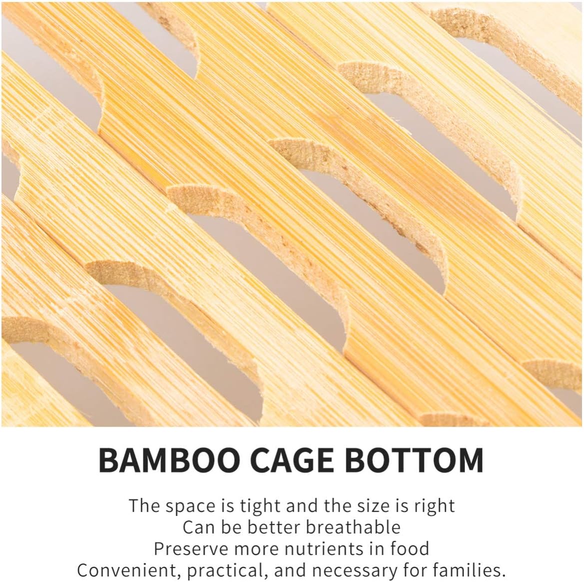 Cabilock White Pine Wood Bamboo Steamer Basket for Steaming Buns and Food